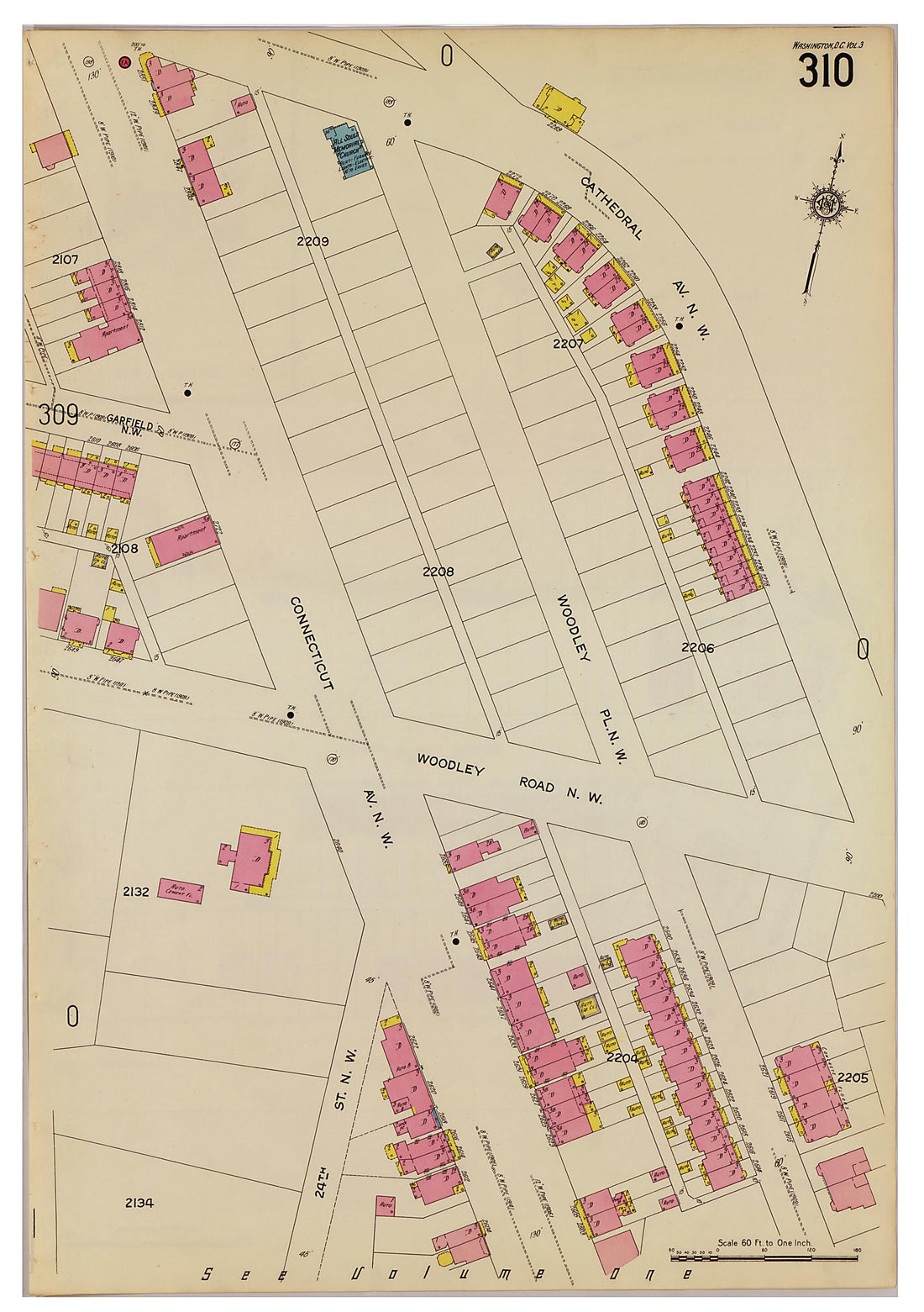 This old map of Takoma Park, Washington D.C. was created by Sanborn Map Company in 1916