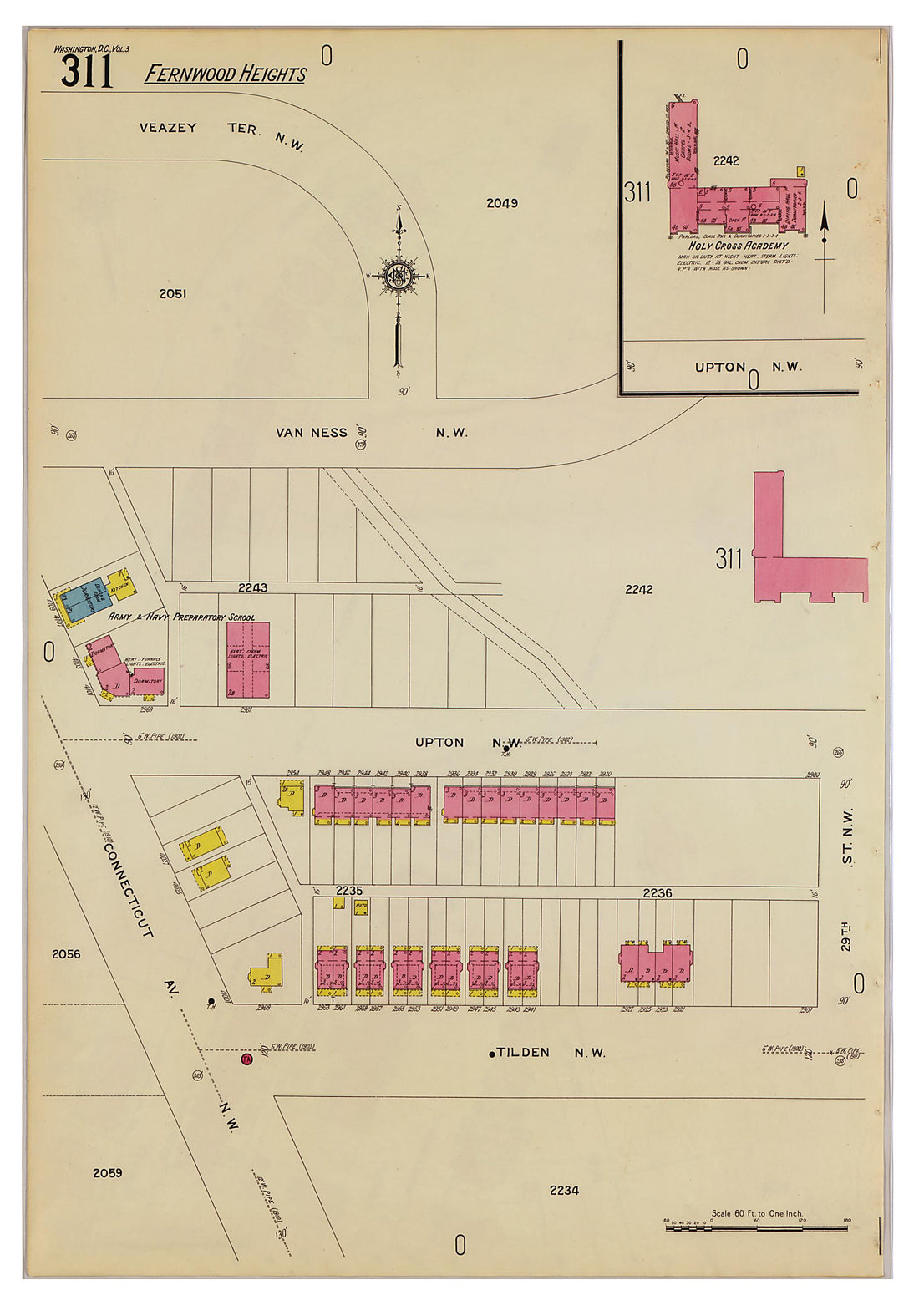 This old map of Takoma Park, Washington D.C. was created by Sanborn Map Company in 1916