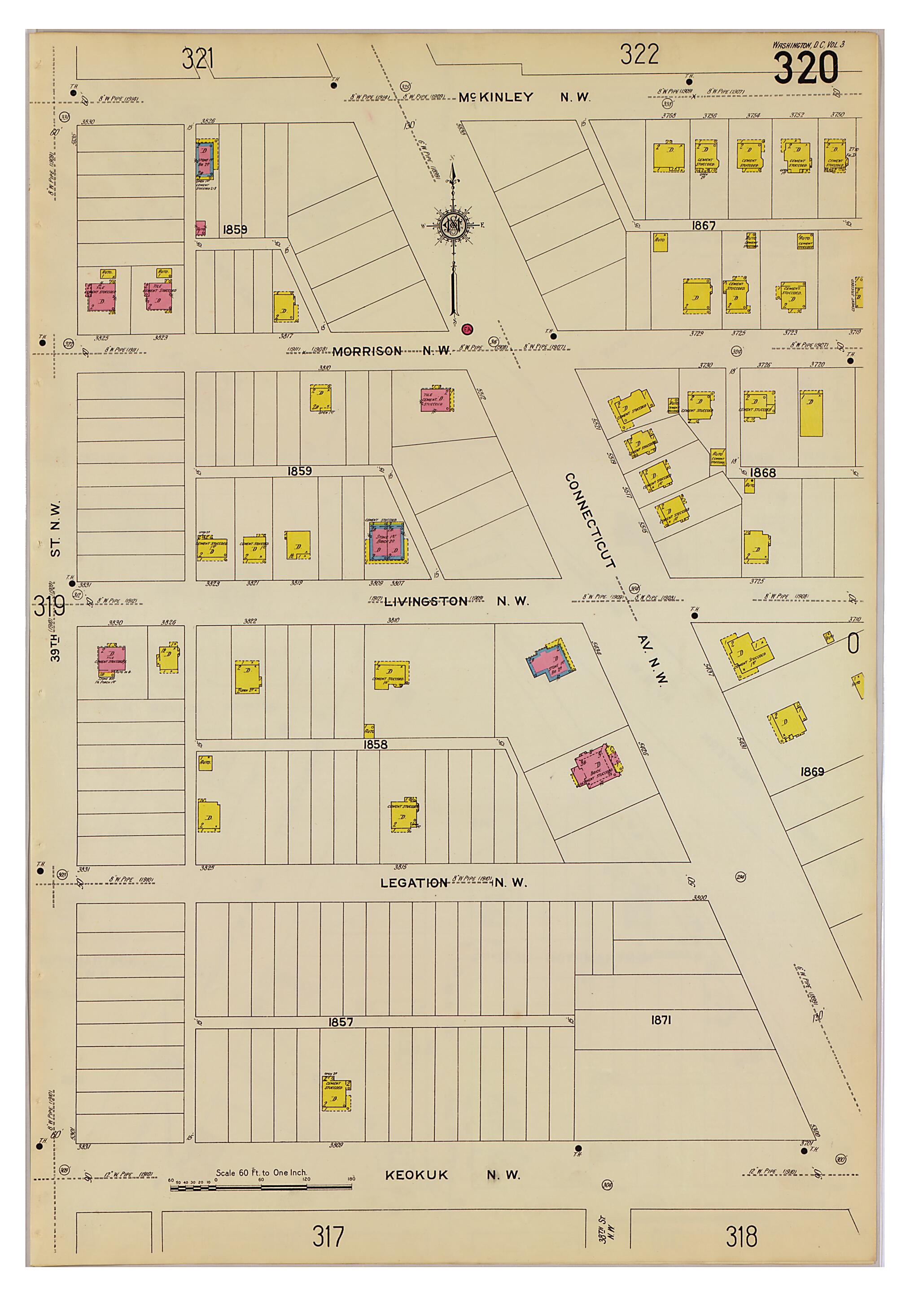 This old map of Takoma Park, Washington D.C. was created by Sanborn Map Company in 1916