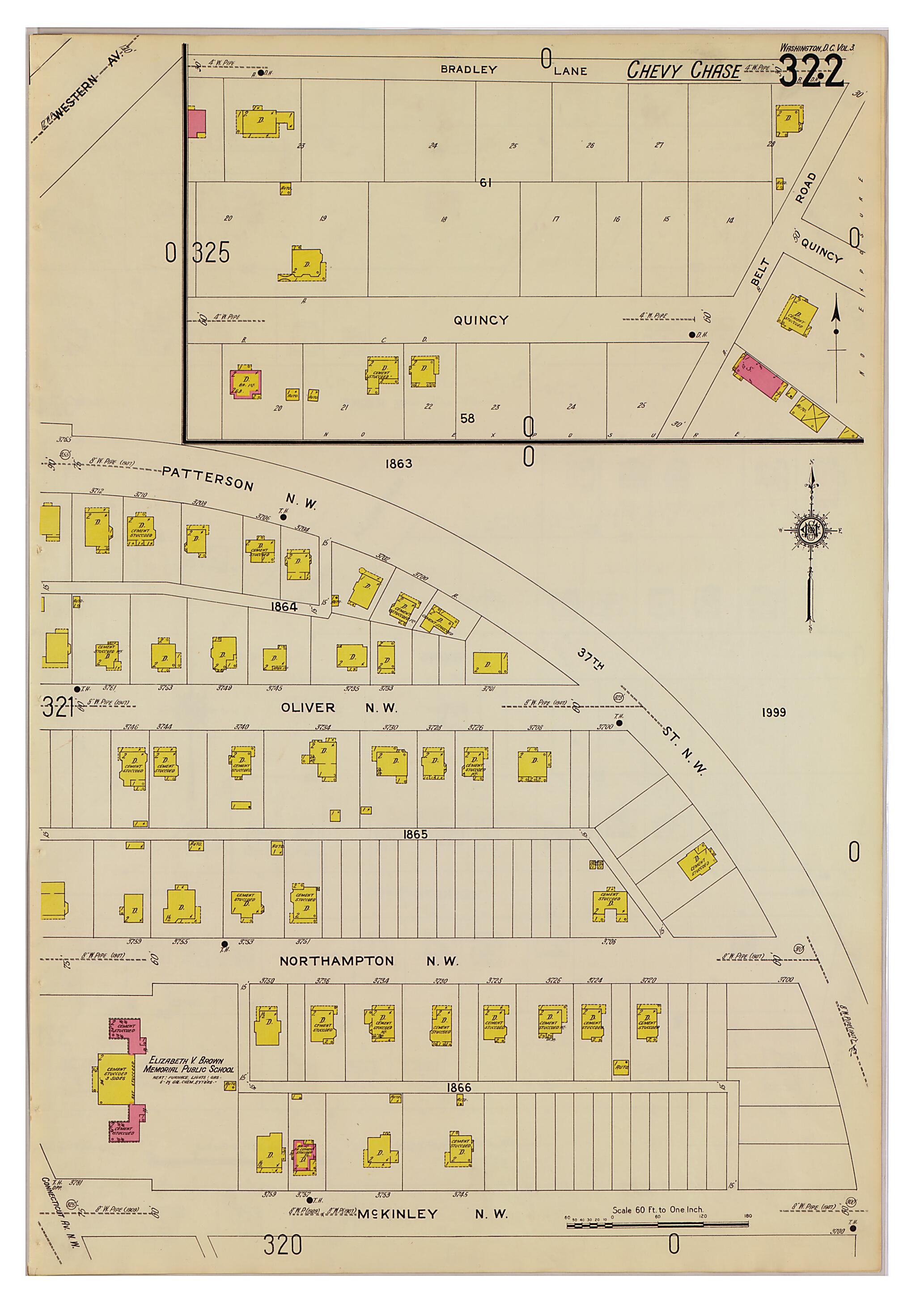 This old map of Takoma Park, Washington D.C. was created by Sanborn Map Company in 1916
