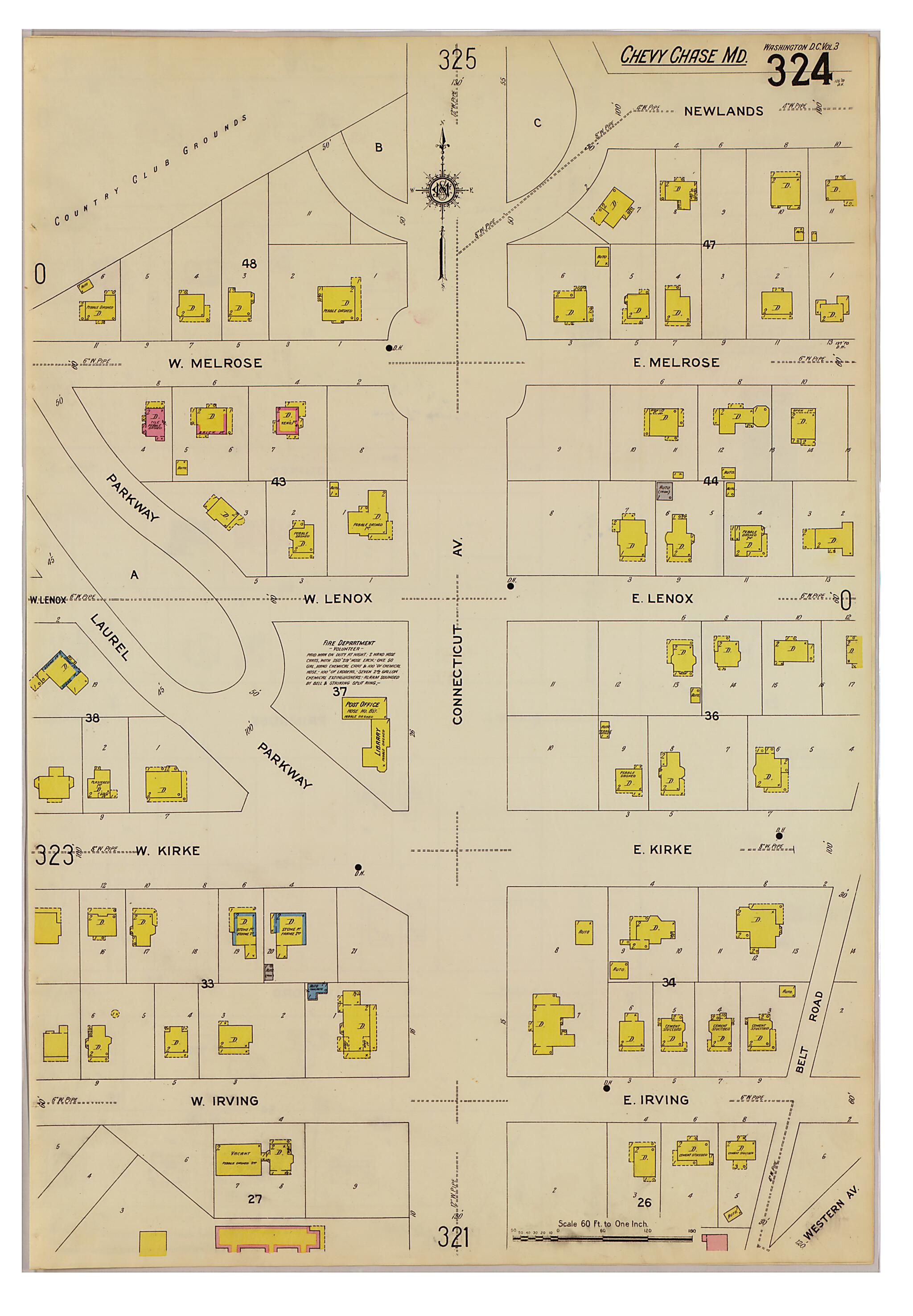 This old map of Takoma Park, Washington D.C. was created by Sanborn Map Company in 1916