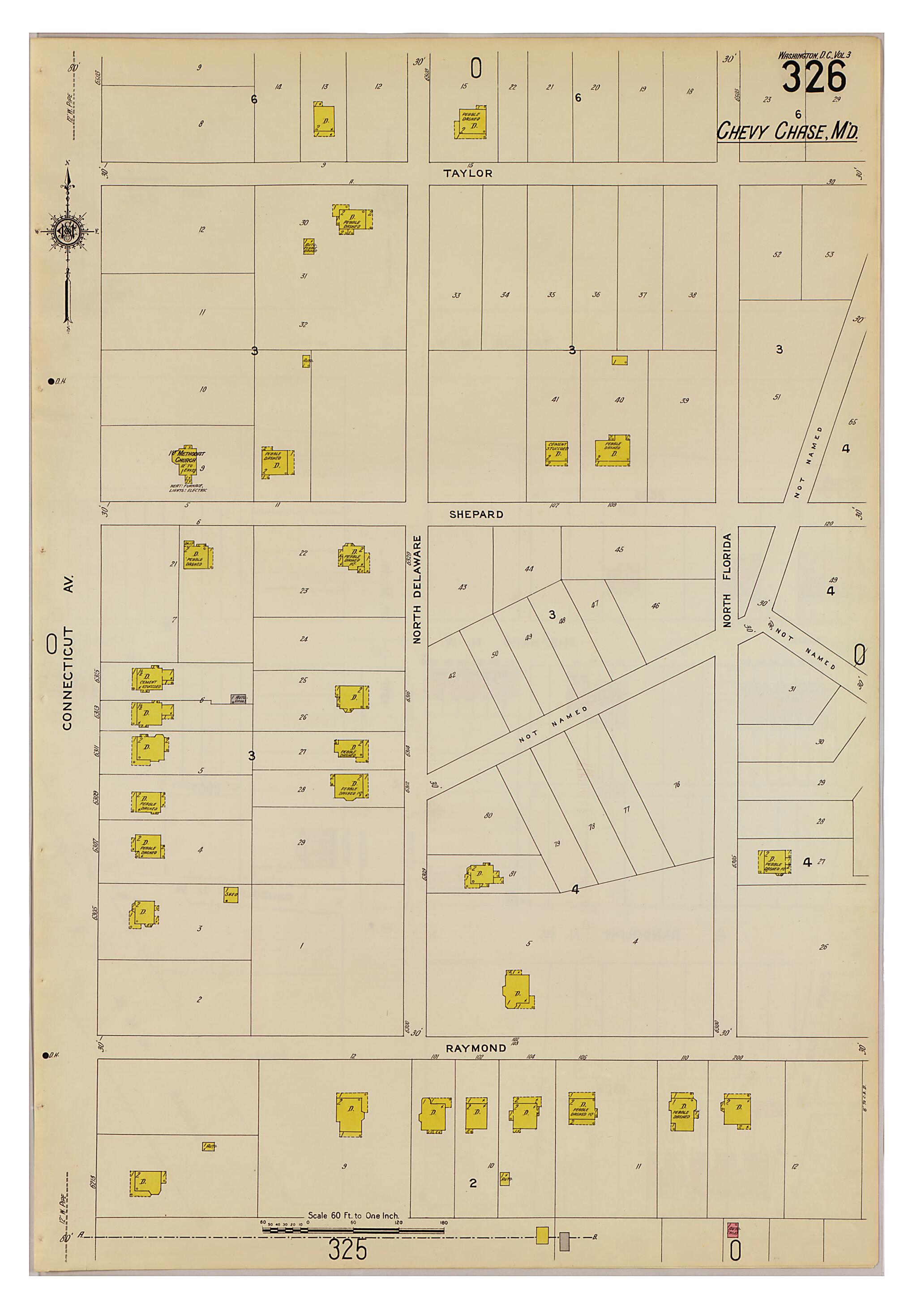 This old map of Takoma Park, Washington D.C. was created by Sanborn Map Company in 1916