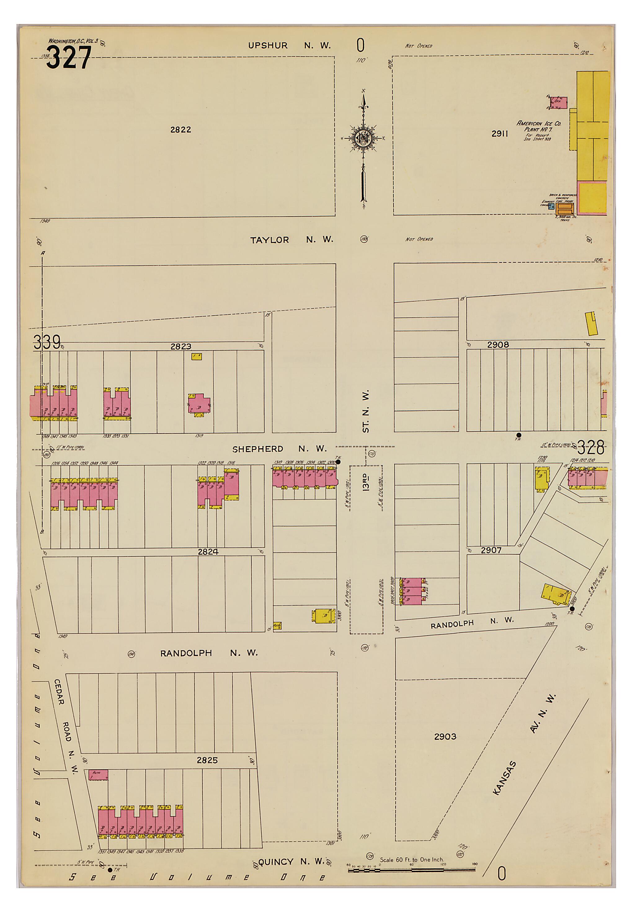 This old map of Takoma Park, Washington D.C. was created by Sanborn Map Company in 1916