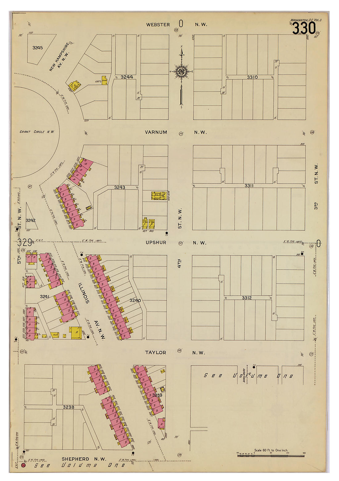 This old map of Takoma Park, Washington D.C. was created by Sanborn Map Company in 1916