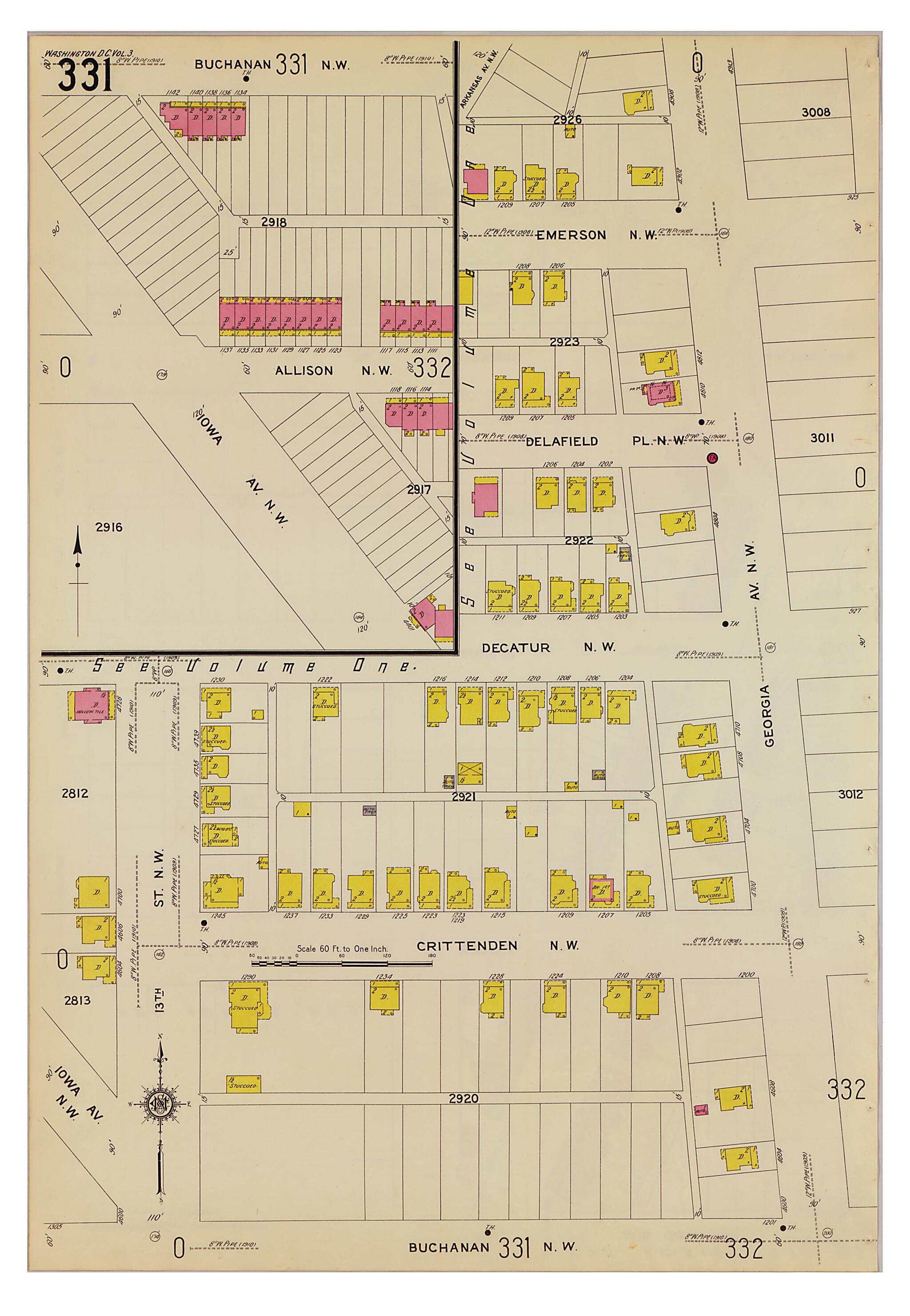 This old map of Takoma Park, Washington D.C. was created by Sanborn Map Company in 1916