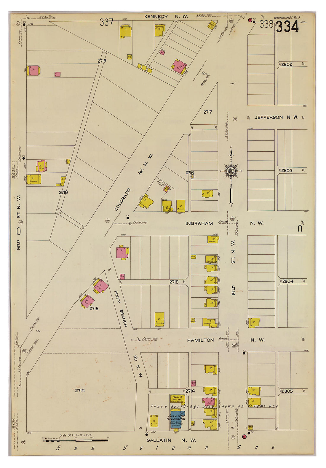 This old map of Takoma Park, Washington D.C. was created by Sanborn Map Company in 1916