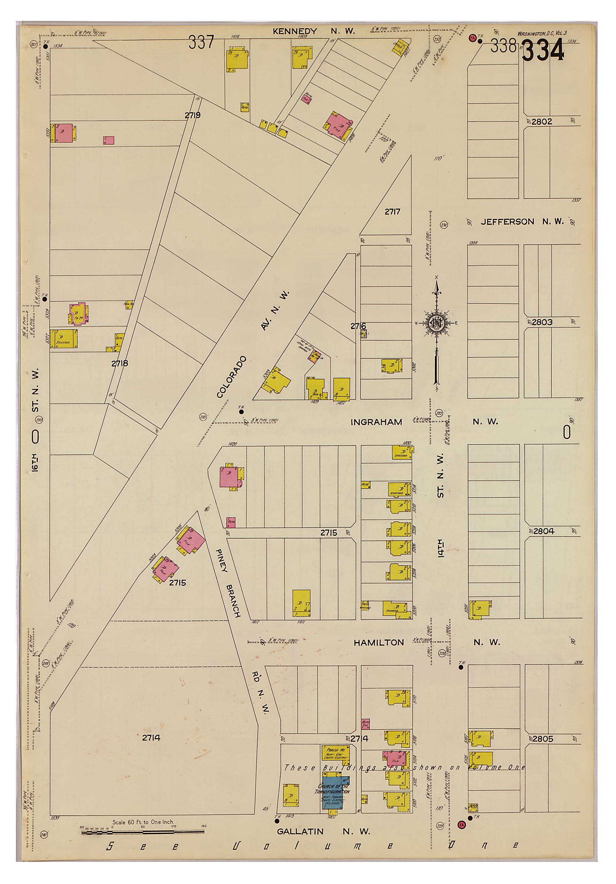This old map of Takoma Park, Washington D.C. was created by Sanborn Map Company in 1916