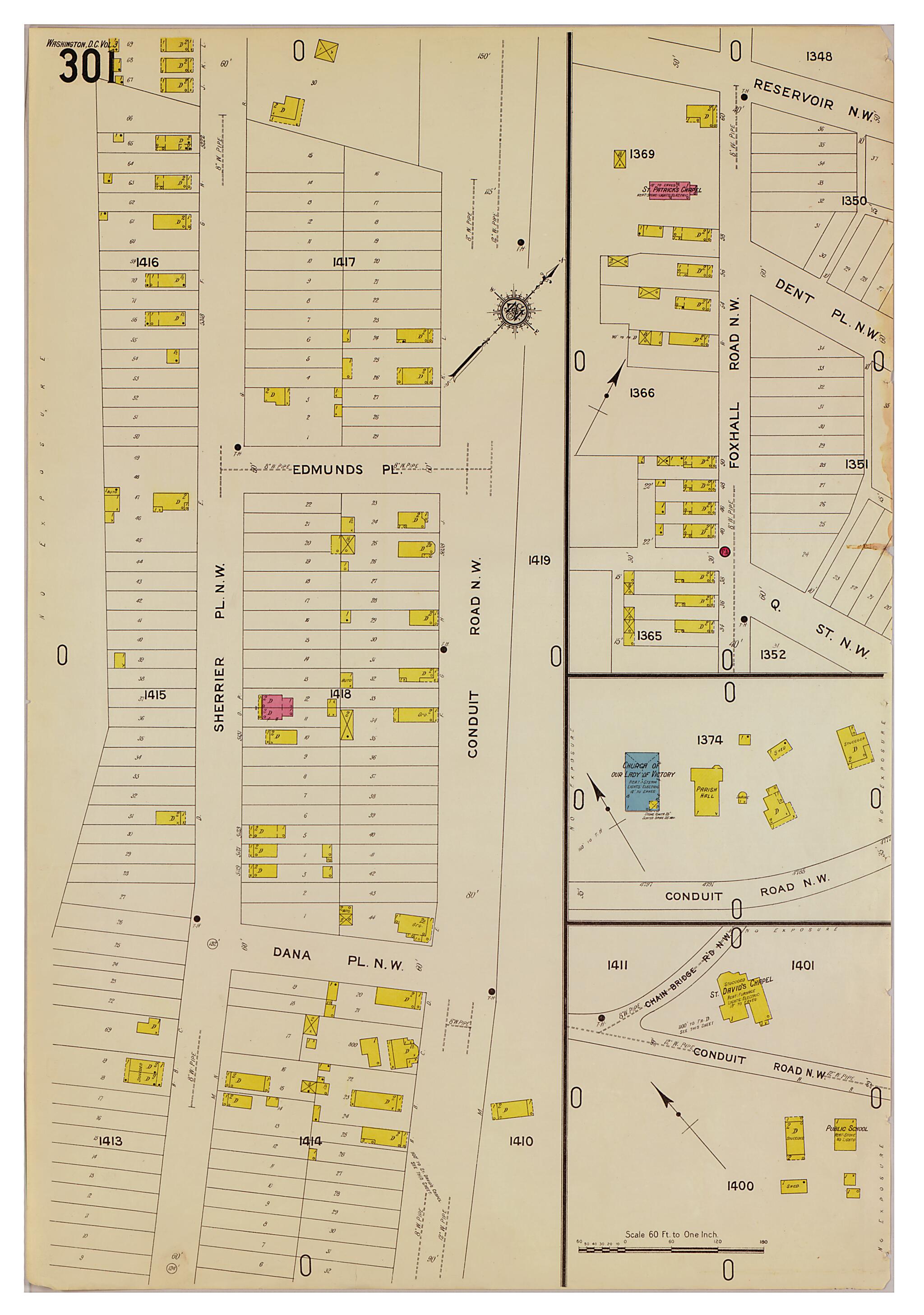 This old map of Takoma Park, Washington D.C. was created by Sanborn Map Company in 1916