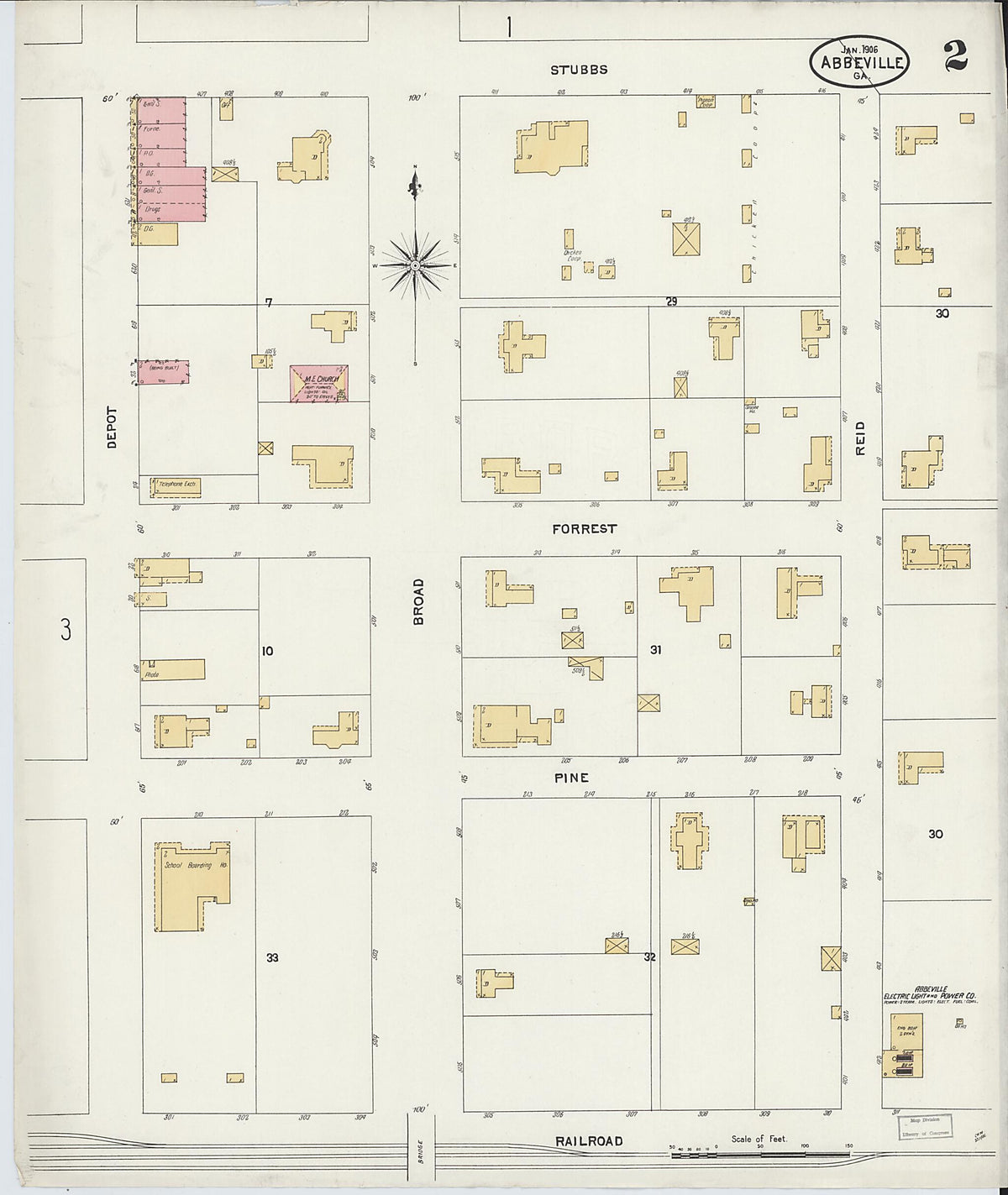 Abbeville, Wilcox County, Georgia 1906 (Sheet 2 of 3) by Relic Map Company