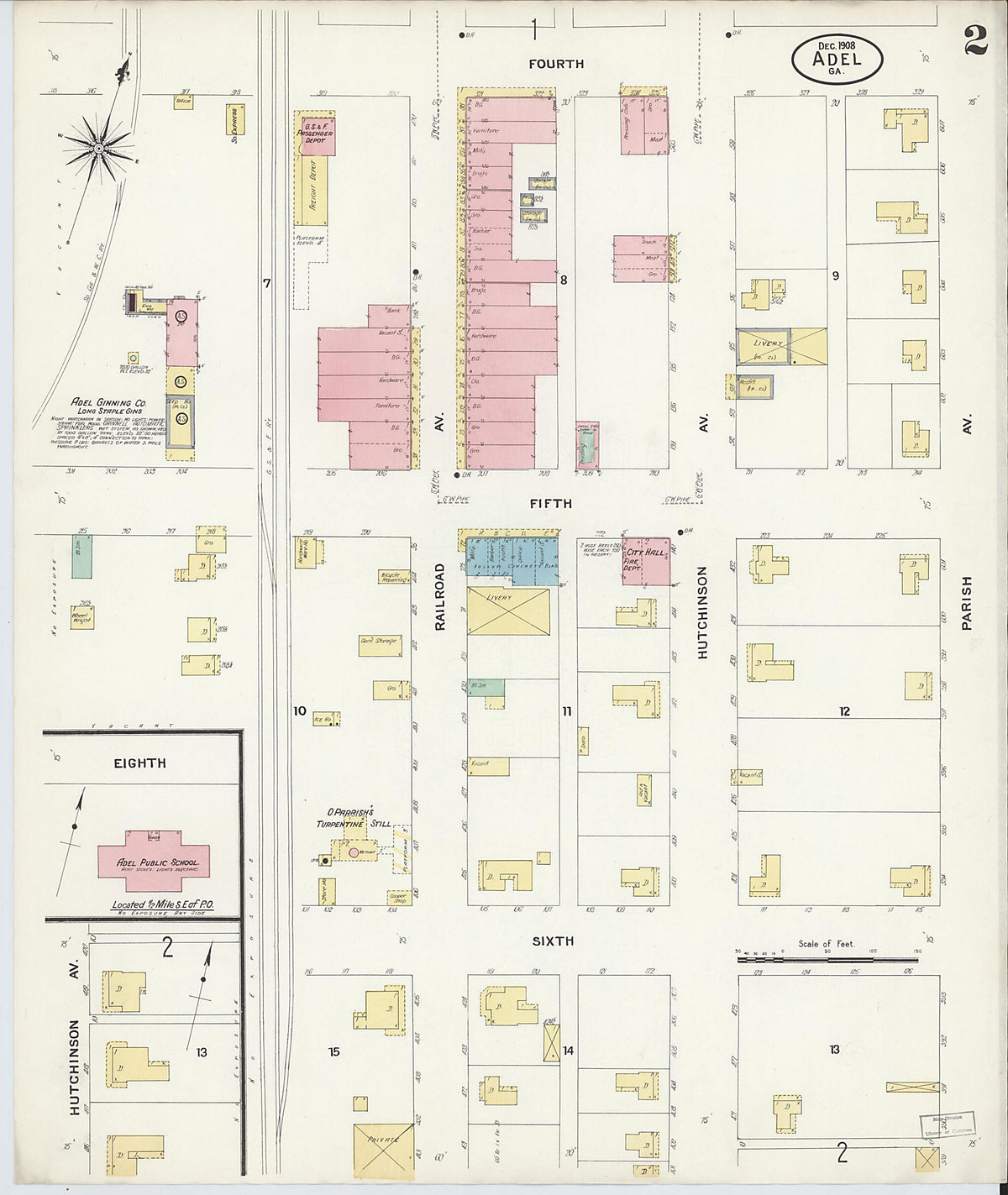 Adel, Cook County, Georgia 1908 (Sheet 2 of 2) by Relic Map Company