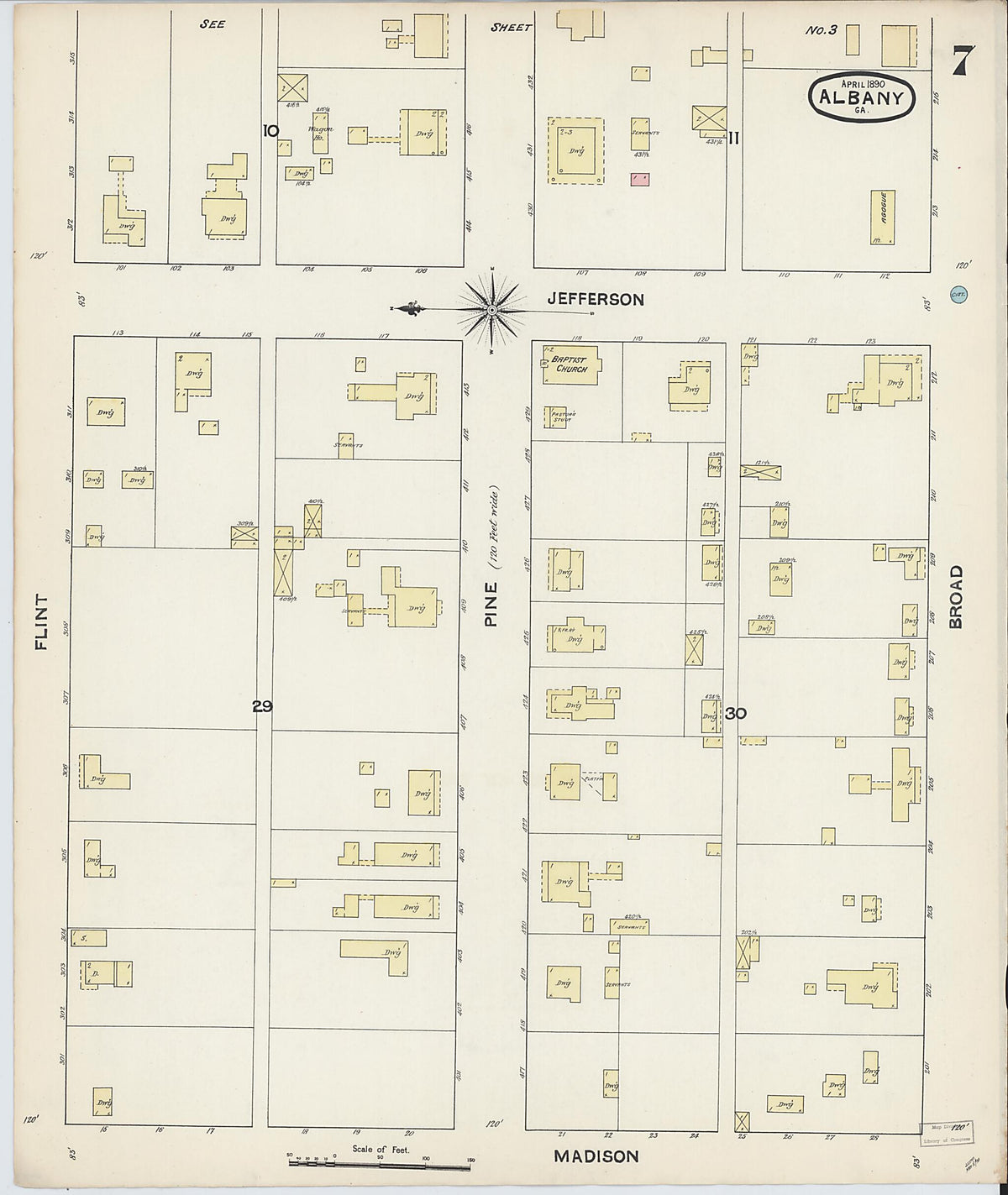 Albany, Dougherty County, Georgia 1890 (Sheet 7 of 7) by Relic Map Company
