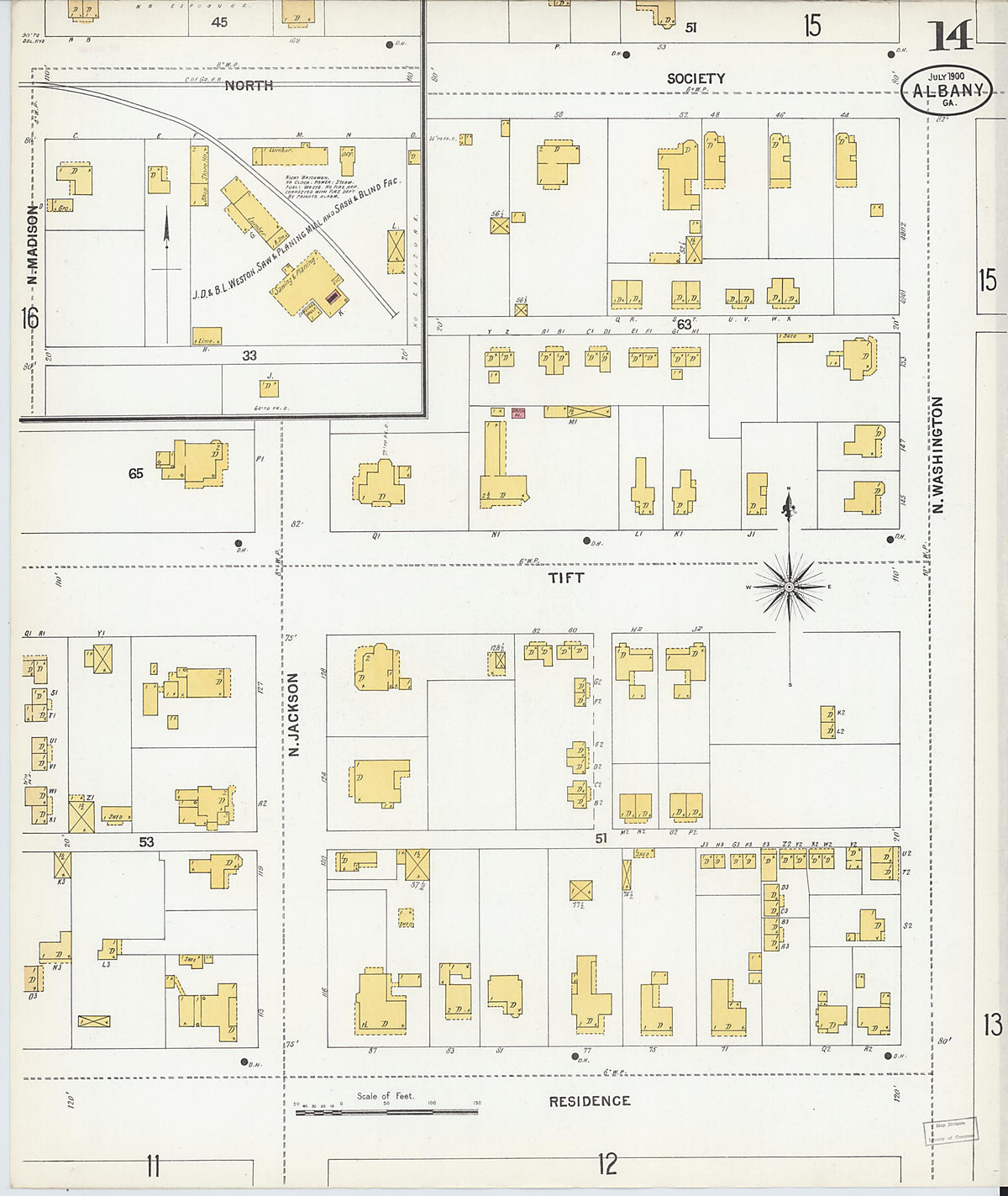 Albany, Dougherty County, Georgia 1900 (Sheet 14 of 16) by Relic Map Company