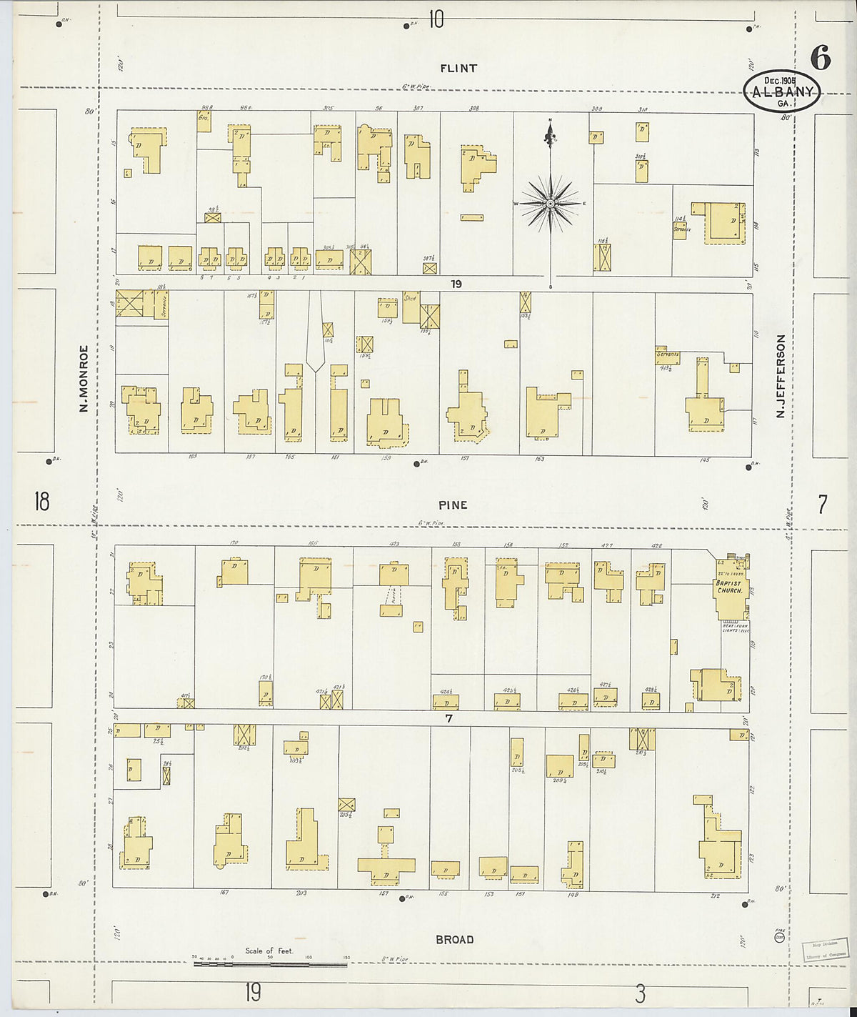 Albany, Dougherty County, Georgia 1905 (Sheet 6 of 21) by Relic Map Company