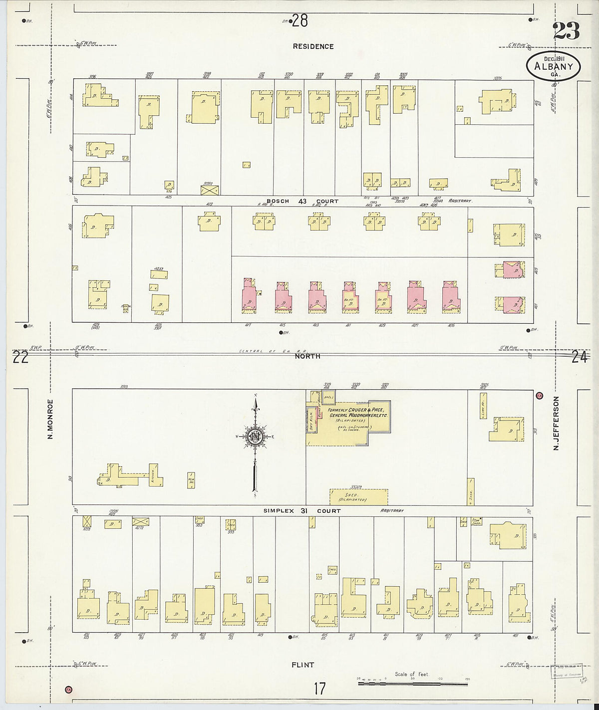 Albany, Dougherty County, Georgia 1911 (Sheet 23 of 32) by Relic Map Company