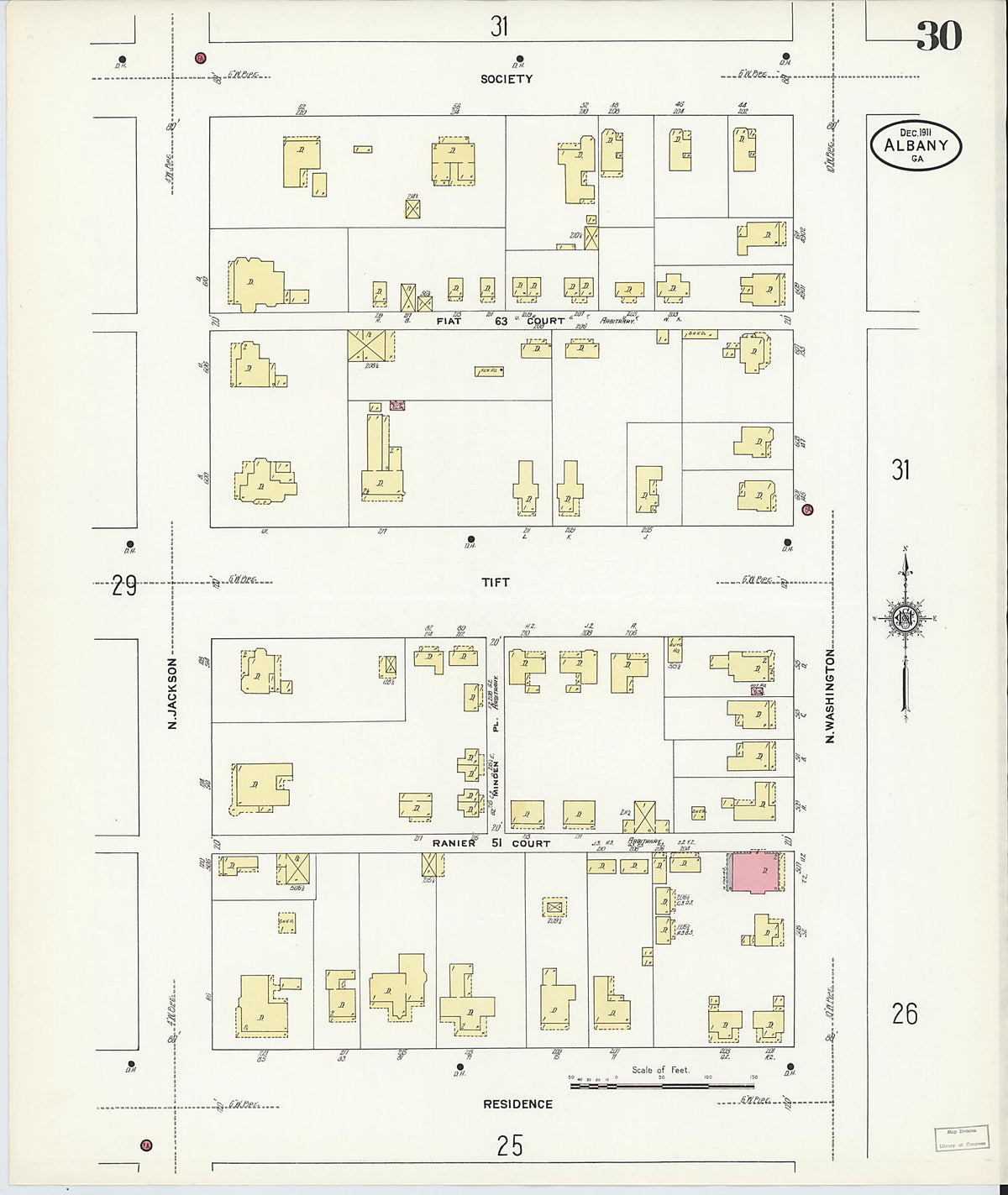 Albany, Dougherty County, Georgia 1911 (Sheet 30 of 32) by Relic Map Company