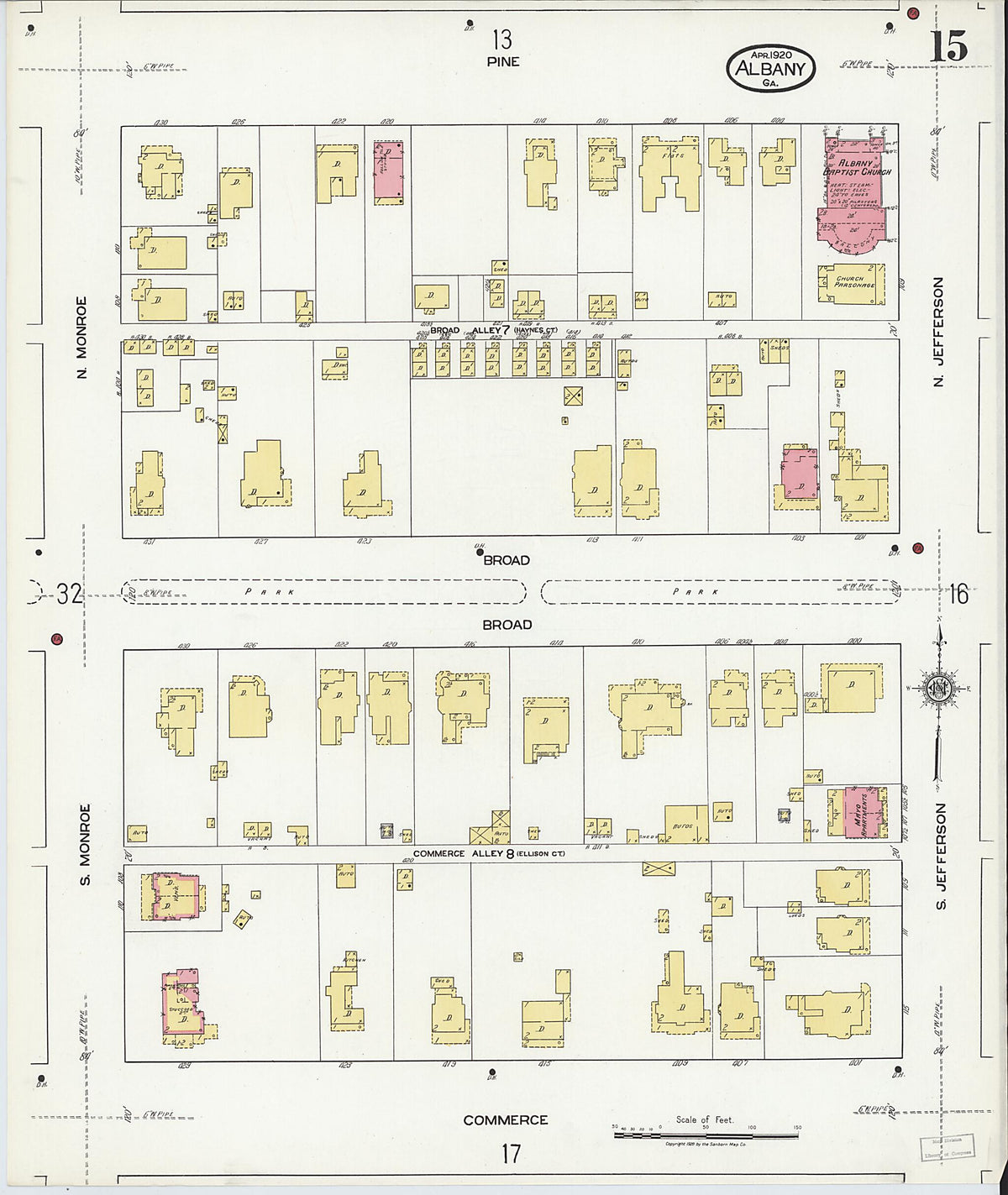 Albany, Dougherty County, Georgia 1920 (Sheet 15) by Relic Map Company