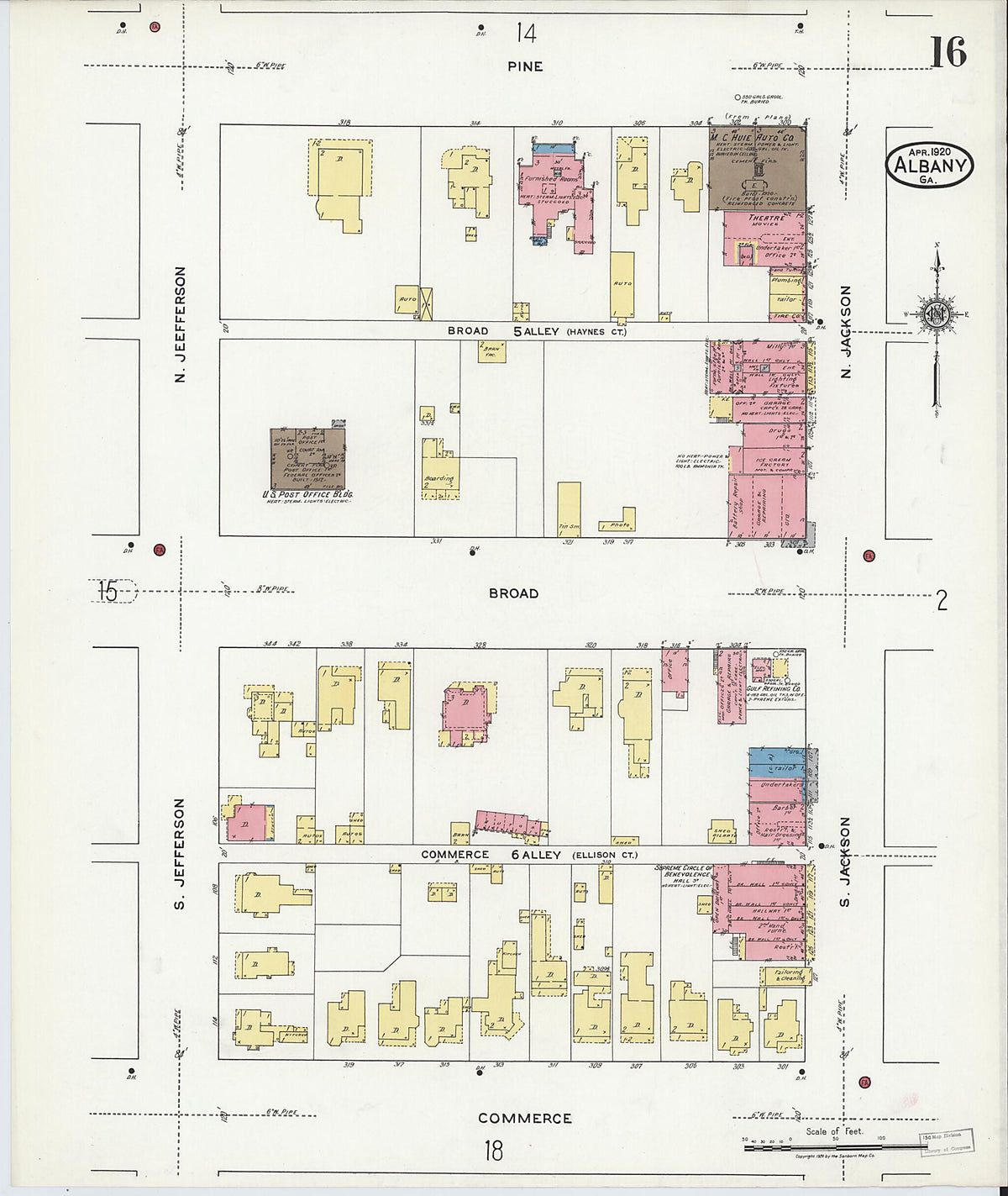 Albany, Dougherty County, Georgia 1920 (Sheet 16) by Relic Map Company