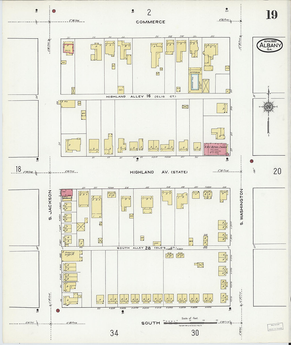 Albany, Dougherty County, Georgia 1920 (Sheet 19) by Relic Map Company