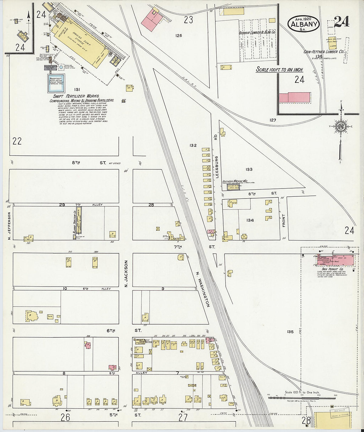 Albany, Dougherty County, Georgia 1920 (Sheet 24) by Relic Map Company