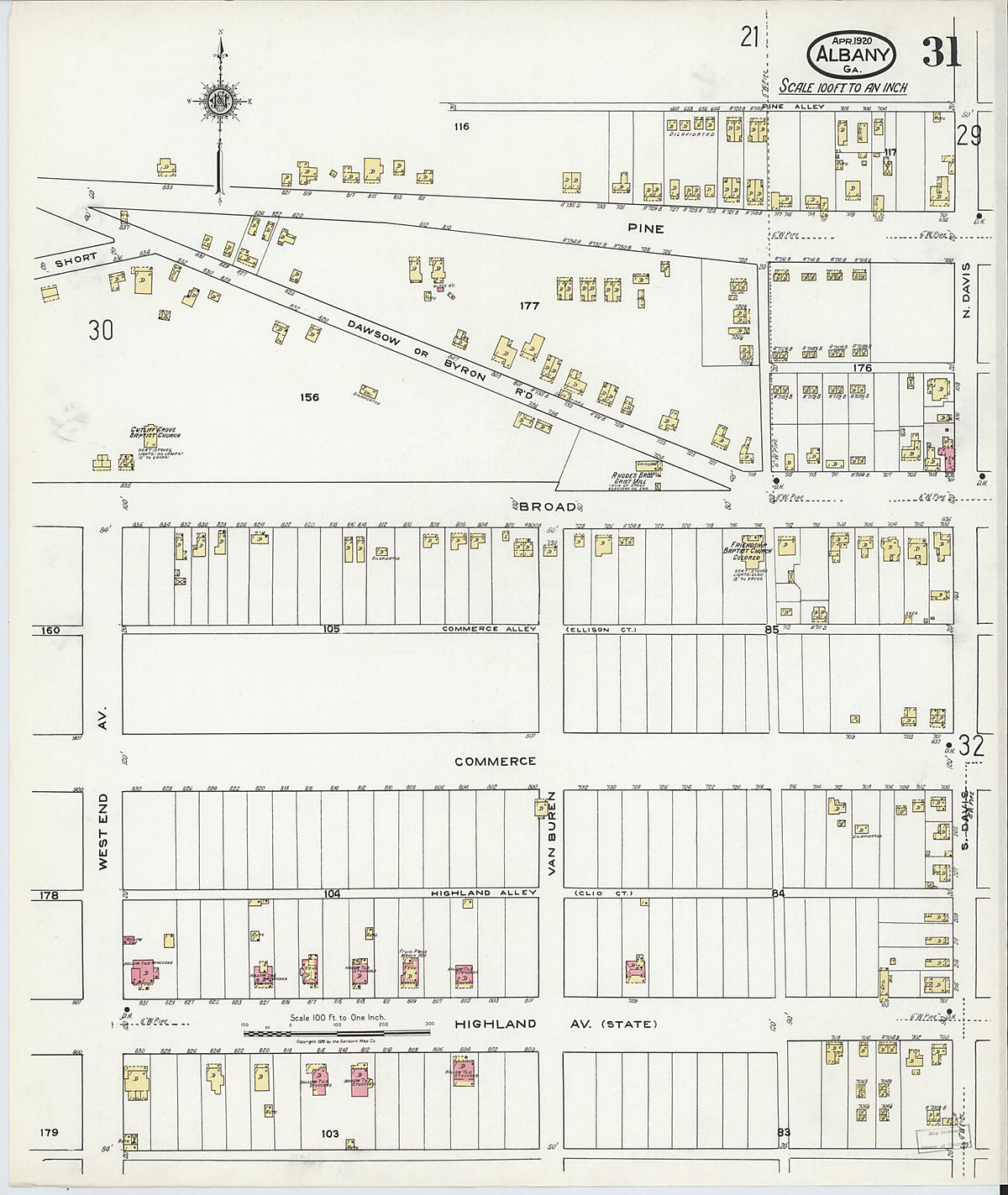 Albany, Dougherty County, Georgia 1920 (Sheet 31) by Relic Map Company