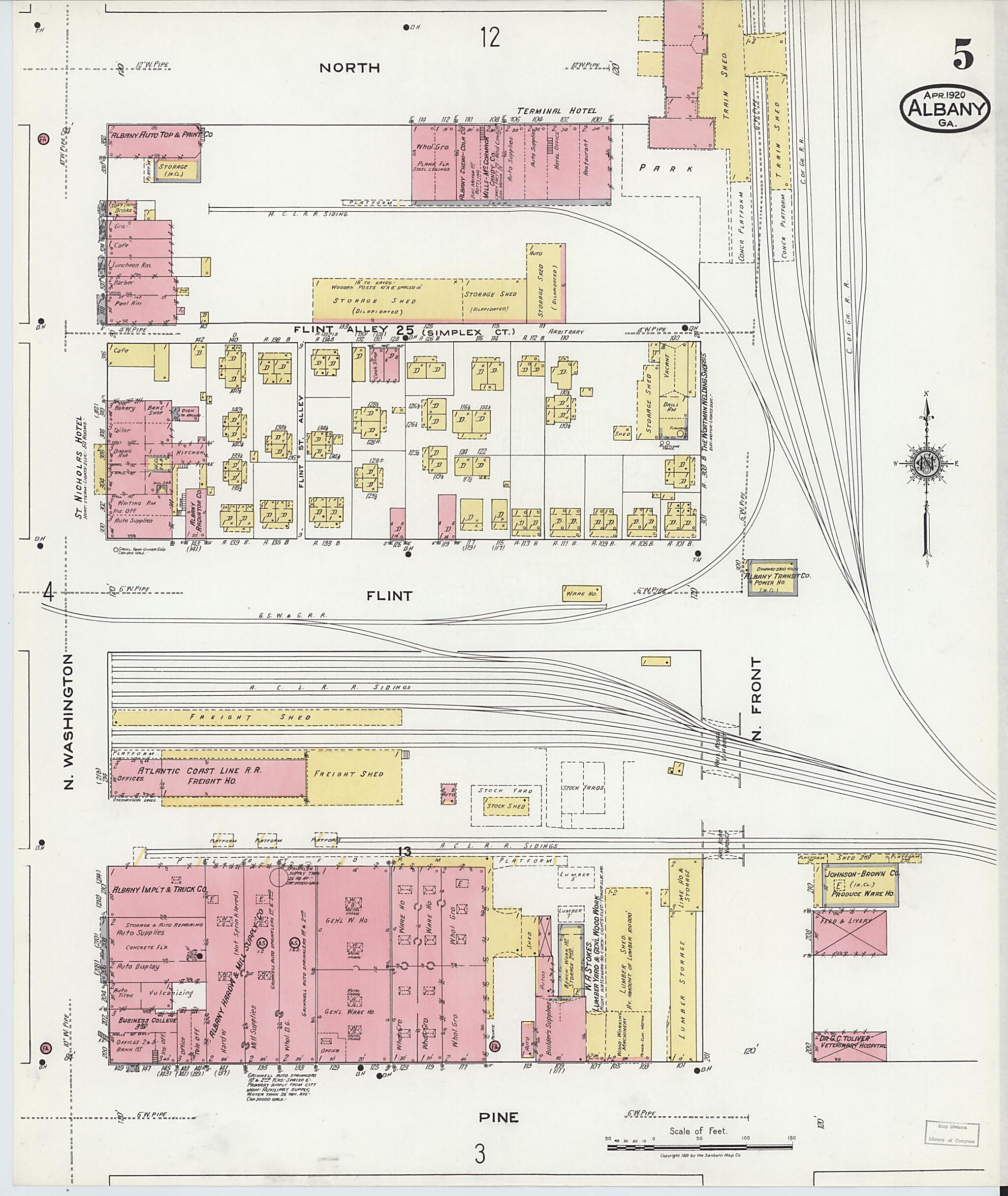 This old map of Putney, Dougherty County, Georgia was created by Sanborn Map Company in 1920