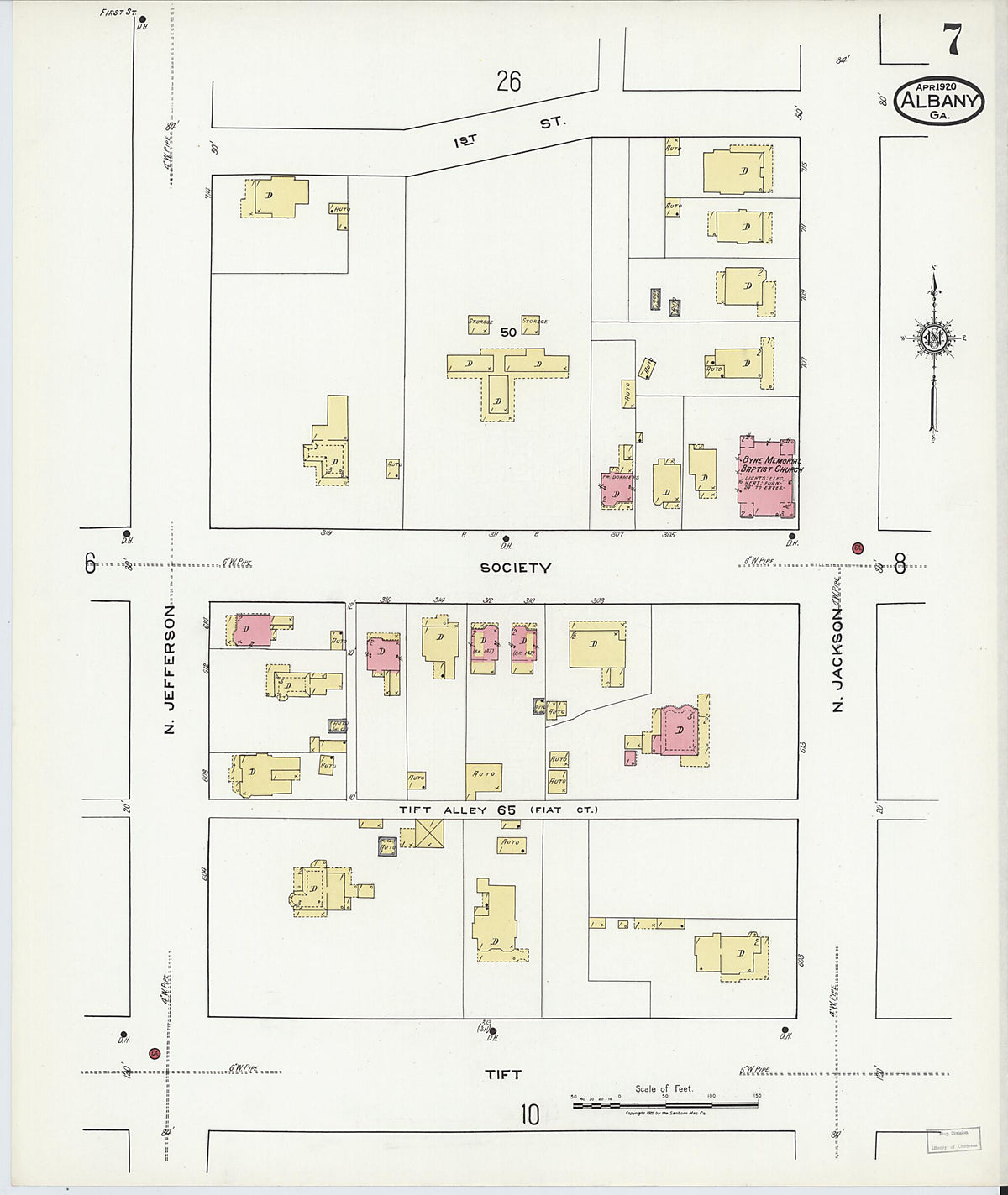 Albany, Dougherty County, Georgia 1920 (Sheet 7) by Relic Map Company
