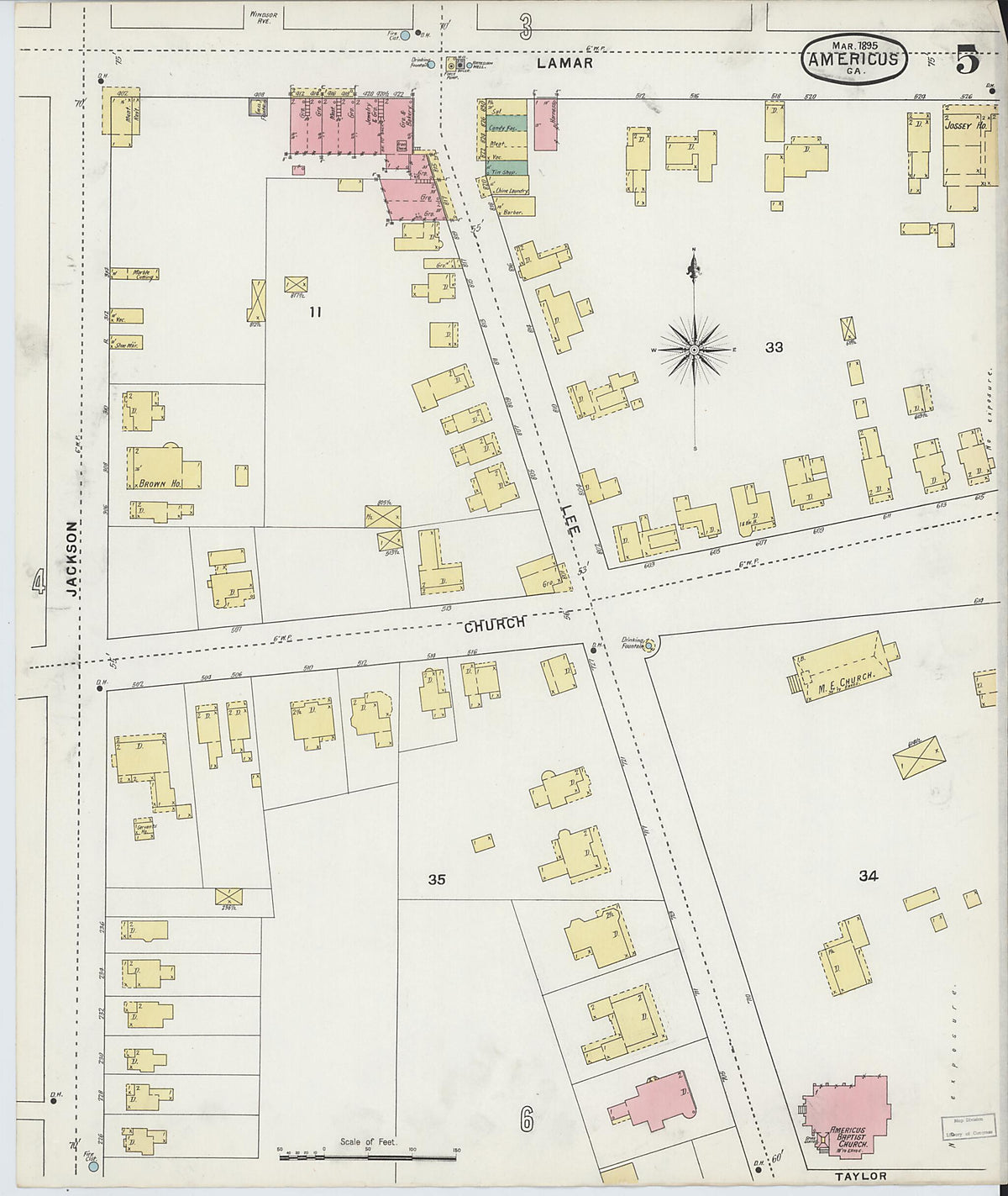 Americus, Sumter County, Georgia 1895 (Sheet 5 of 9) by Relic Map Company