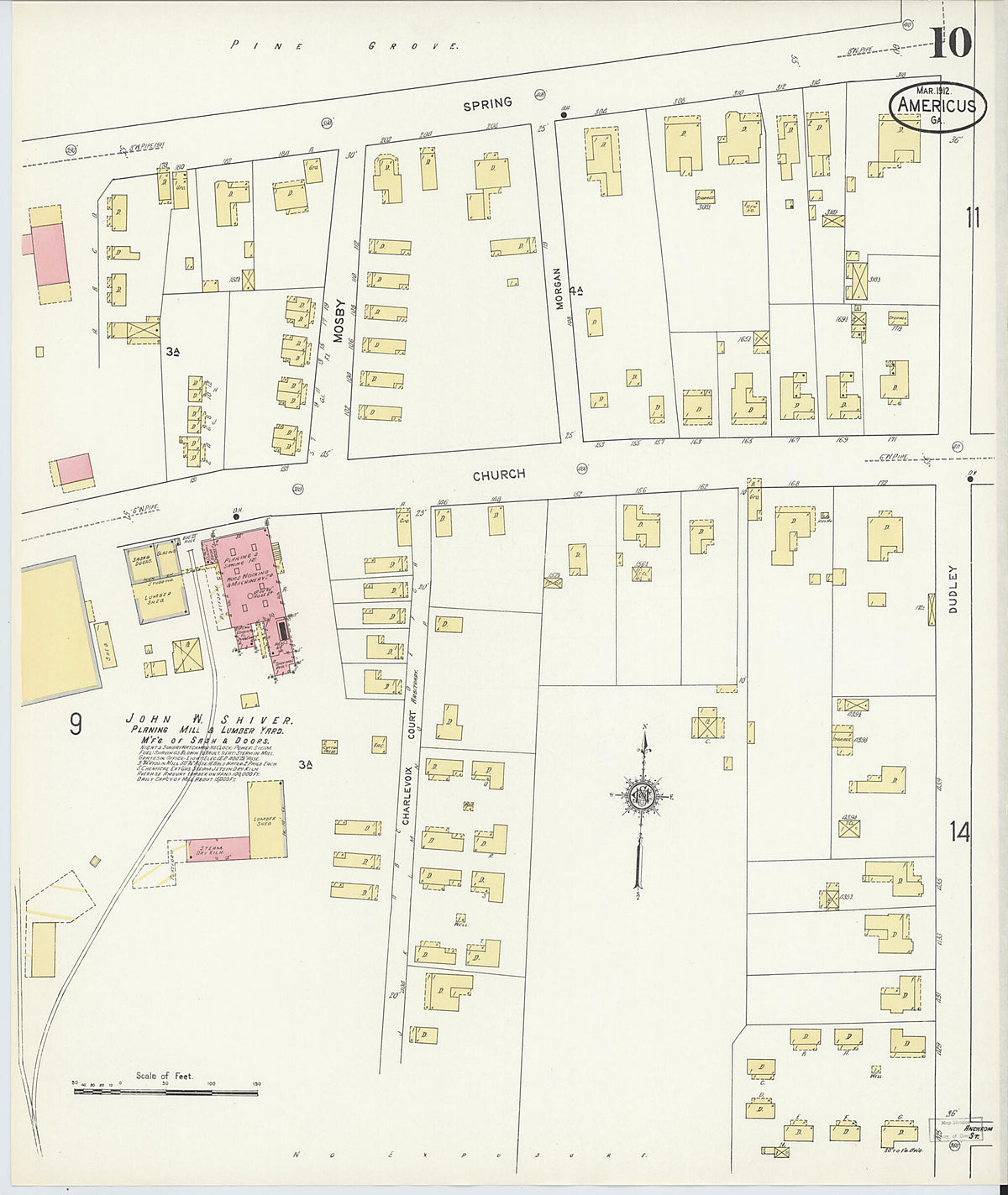Americus, Sumter County, Georgia 1912 (Sheet 10 of 25) by Relic Map Company