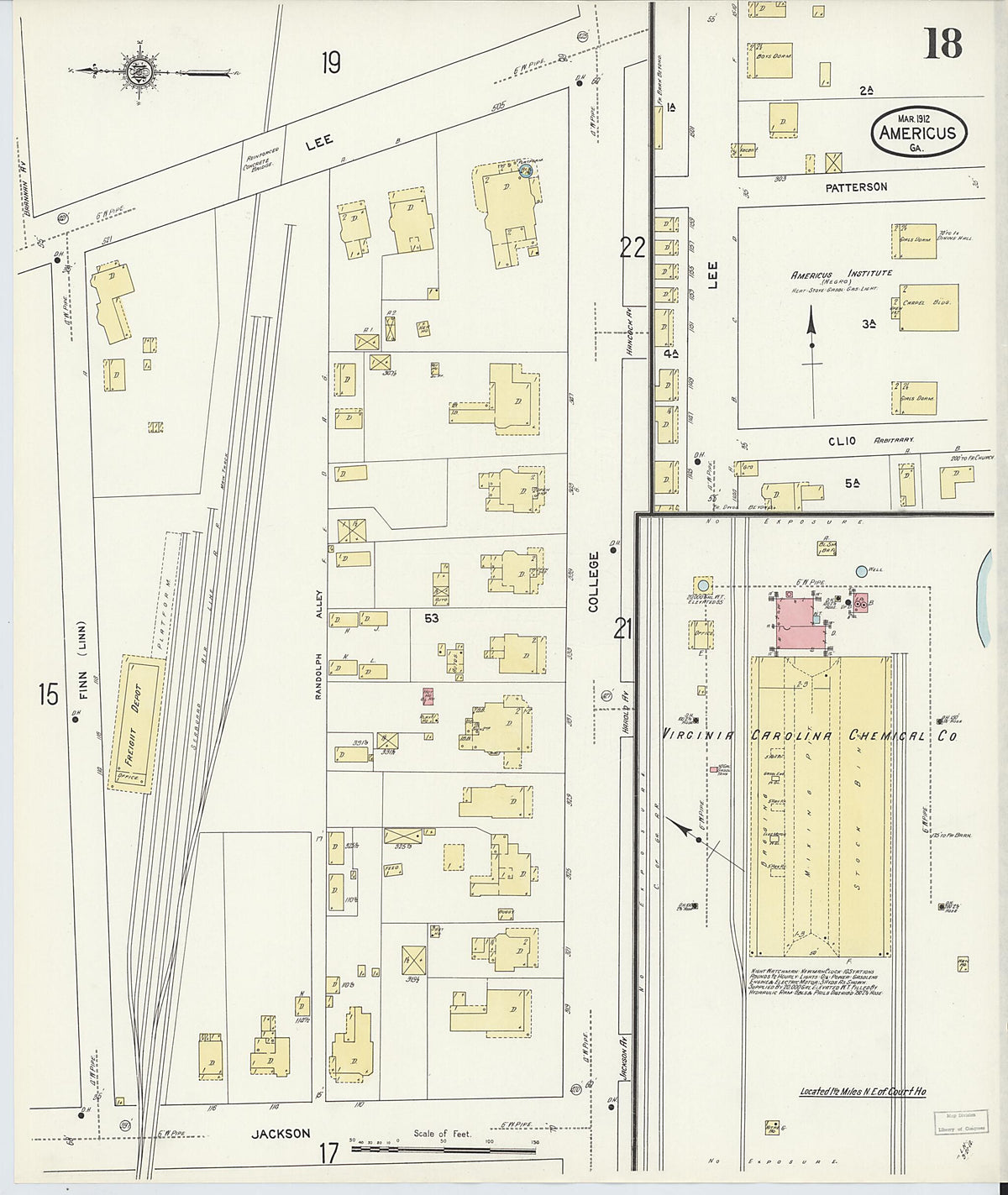 Americus, Sumter County, Georgia 1912 (Sheet 18 of 25) by Relic Map Company