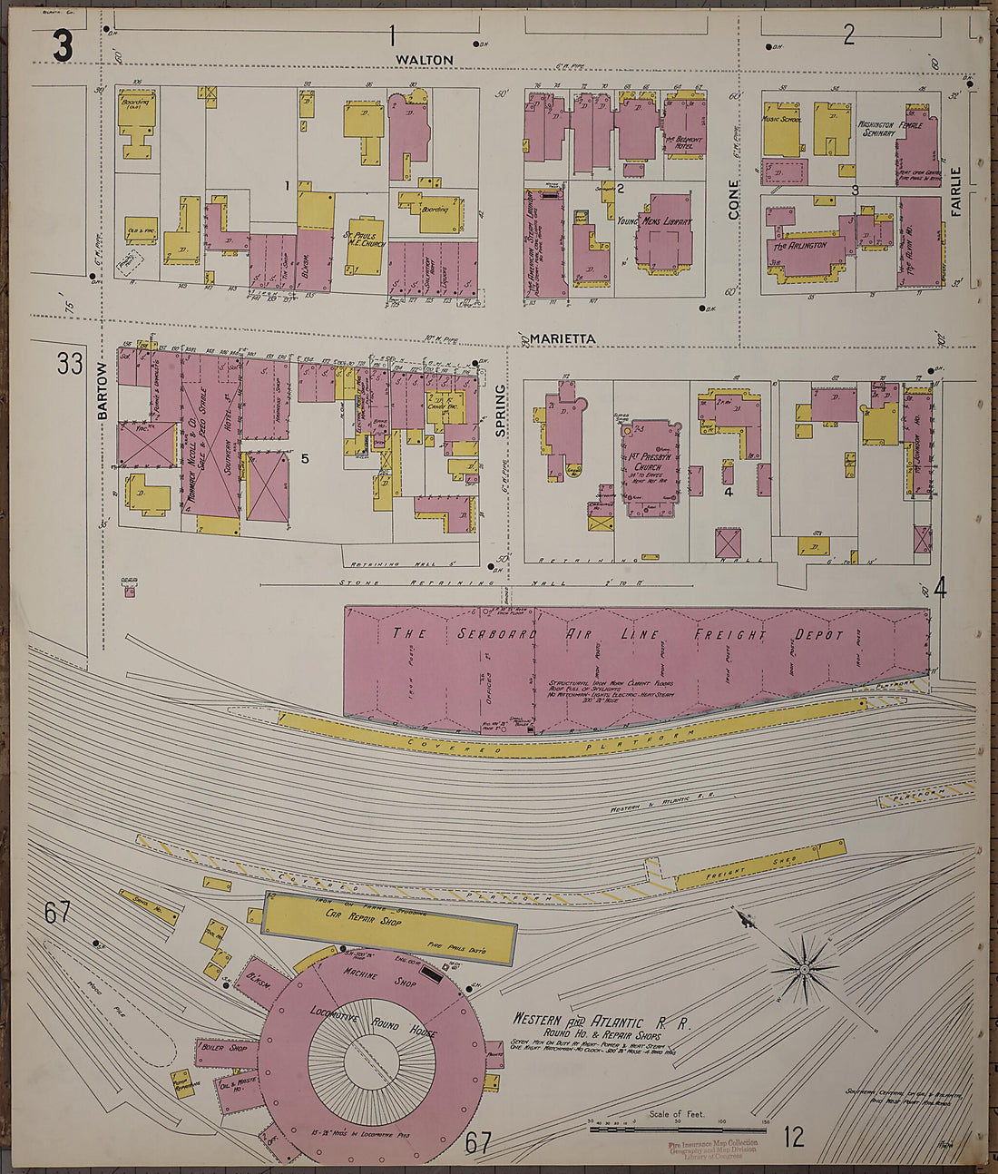 This old map of Atlanta, Fulton County, Georgia was created by Sanborn Map Company in 1899