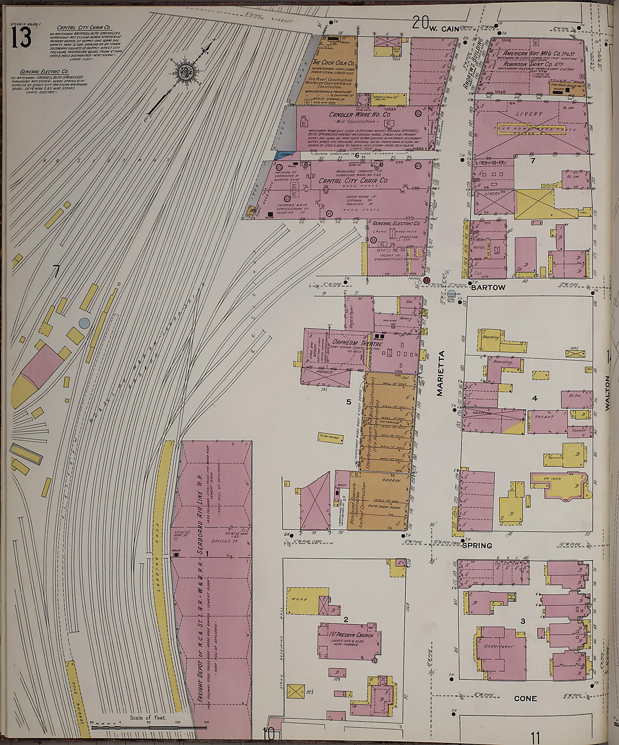 This old map of Atlanta, Fulton County, Georgia was created by Sanborn Map Company in 1911