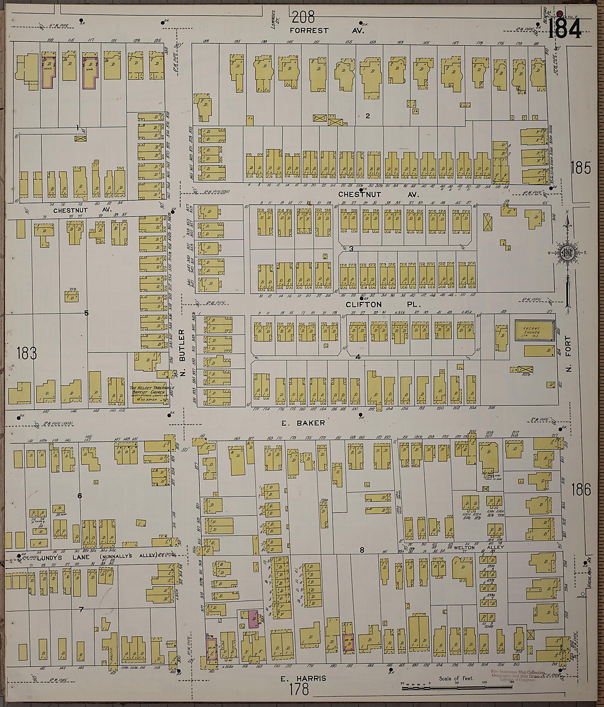 This old map of Atlanta, Fulton County, Georgia was created by Sanborn Map Company in 1911