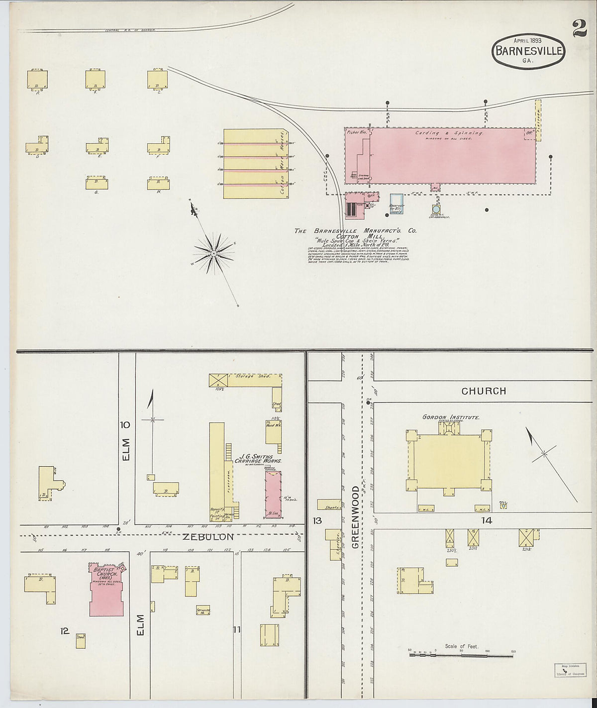 Barnesville, Lamar County, Georgia 1893 (Sheet 2 of 2) by Relic Map Company