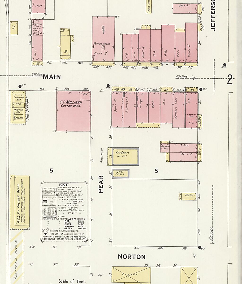 This old map of Boston, Thomas County, Georgia was created by Sanborn Map Company in 1909