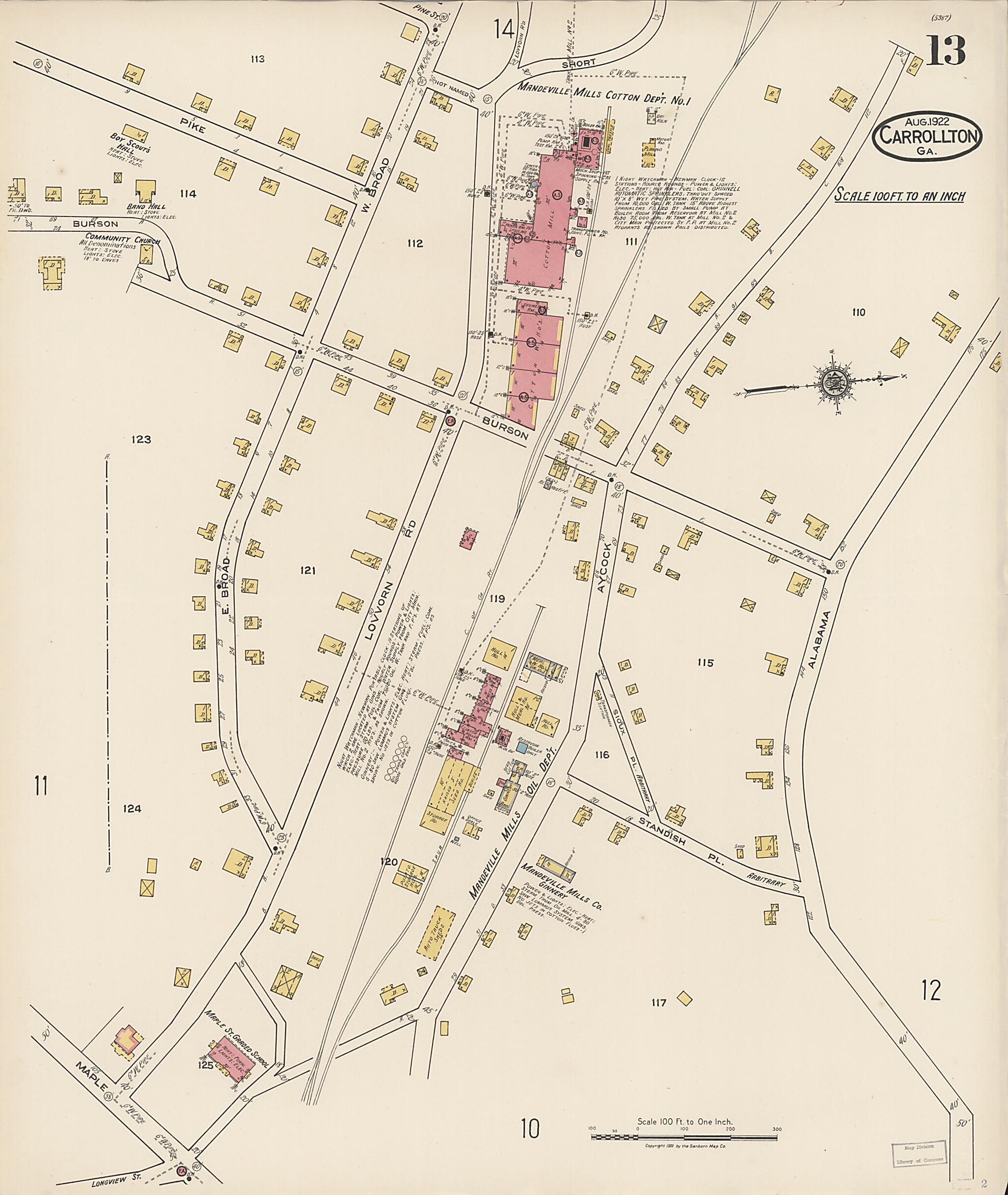 Carrollton, Carroll County, Georgia 1922 (Sheet 13 of 14) by Relic Map Company