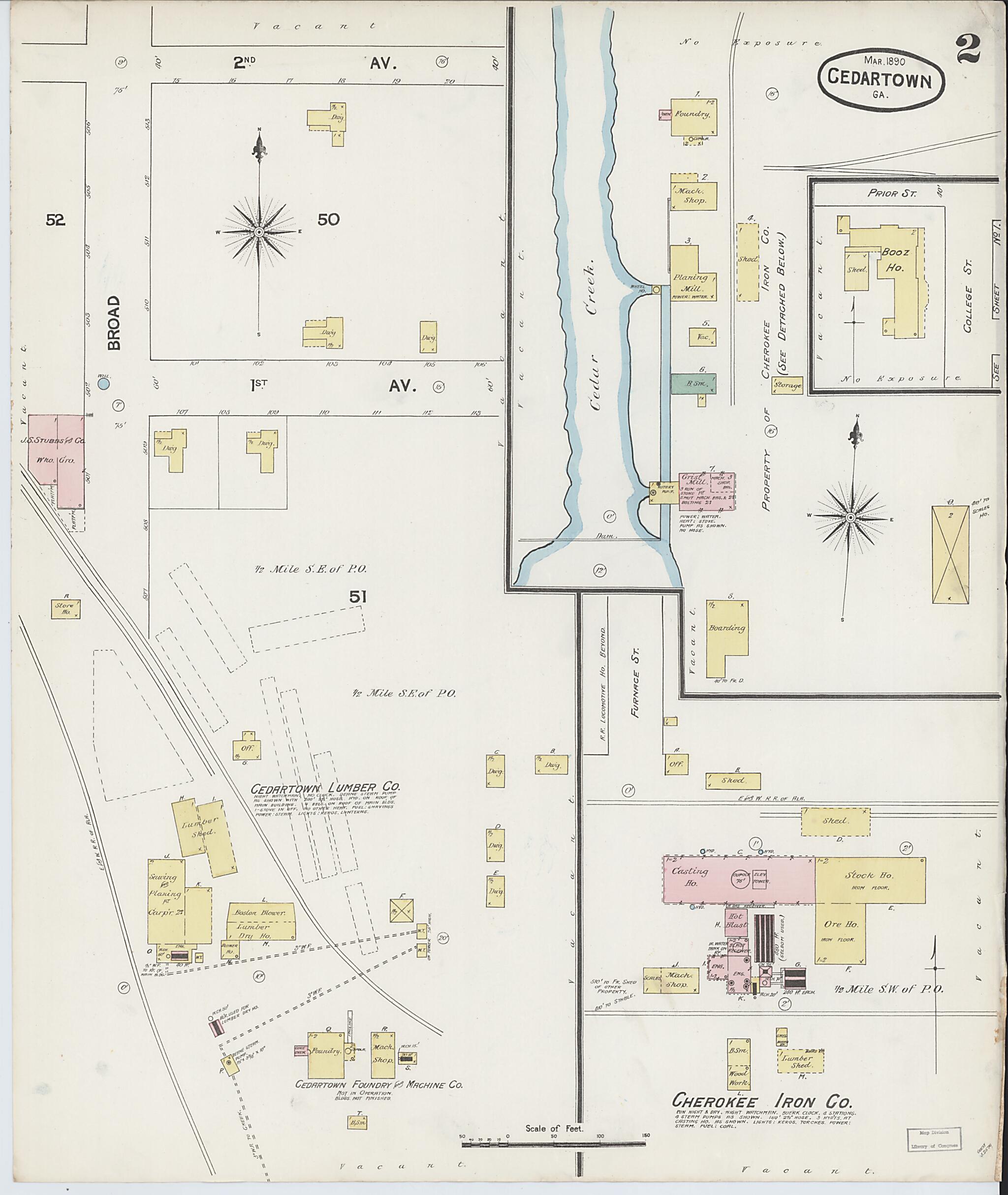 Cedartown, Polk County, Georgia 1890 (Sheet 2 of 2) by Relic Map Company