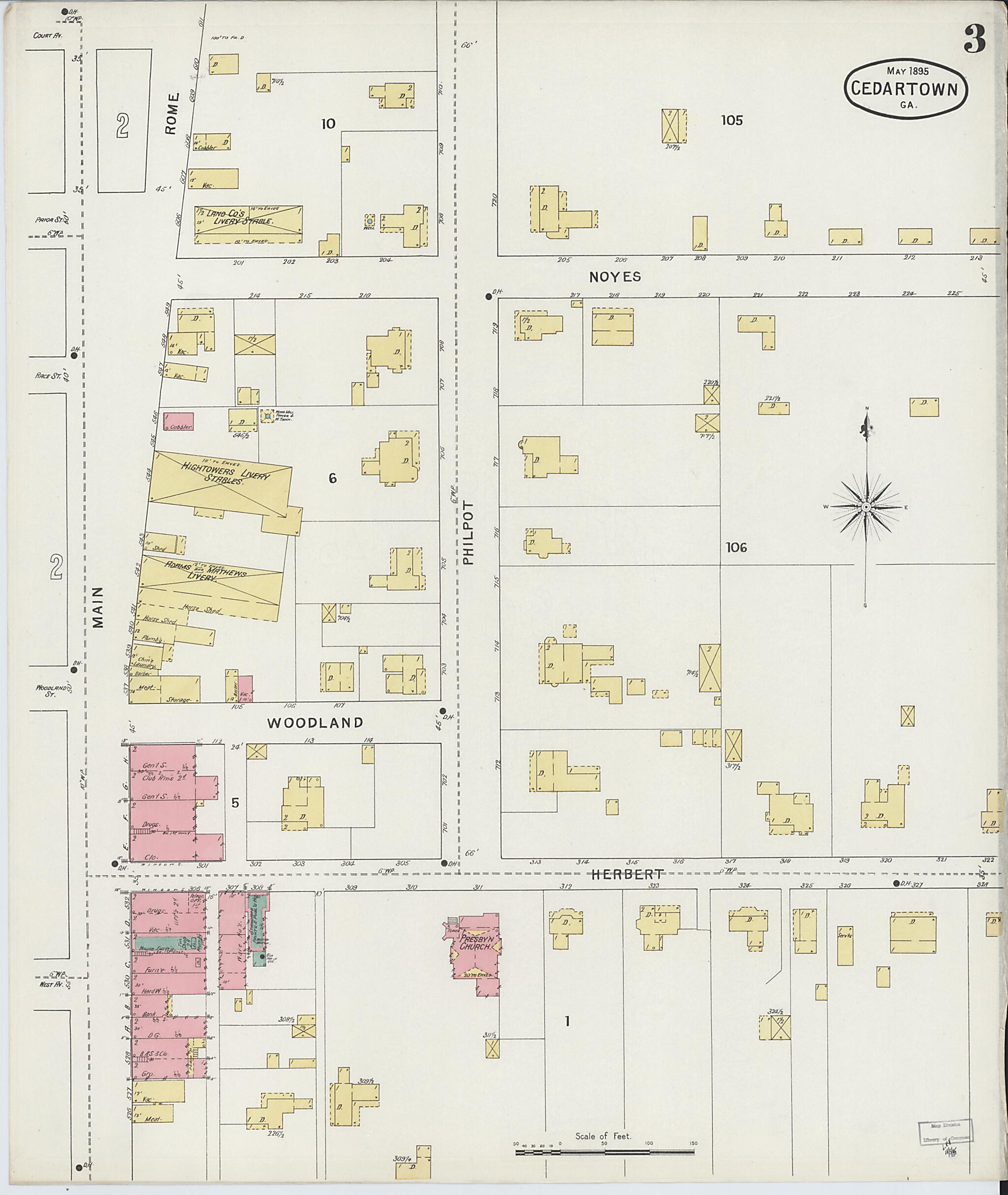 Cedartown, Polk County, Georgia 1895 (Sheet 3 of 4) by Relic Map Company