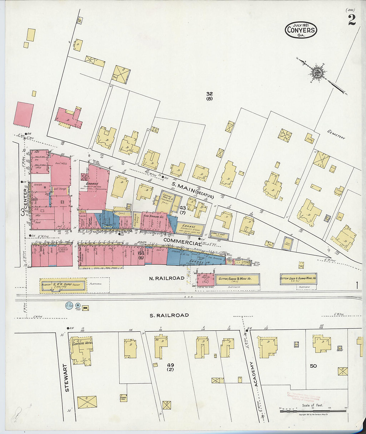Conyers, Rockdale County, Georgia 1921 (Sheet 2 of 6) by Relic Map Company