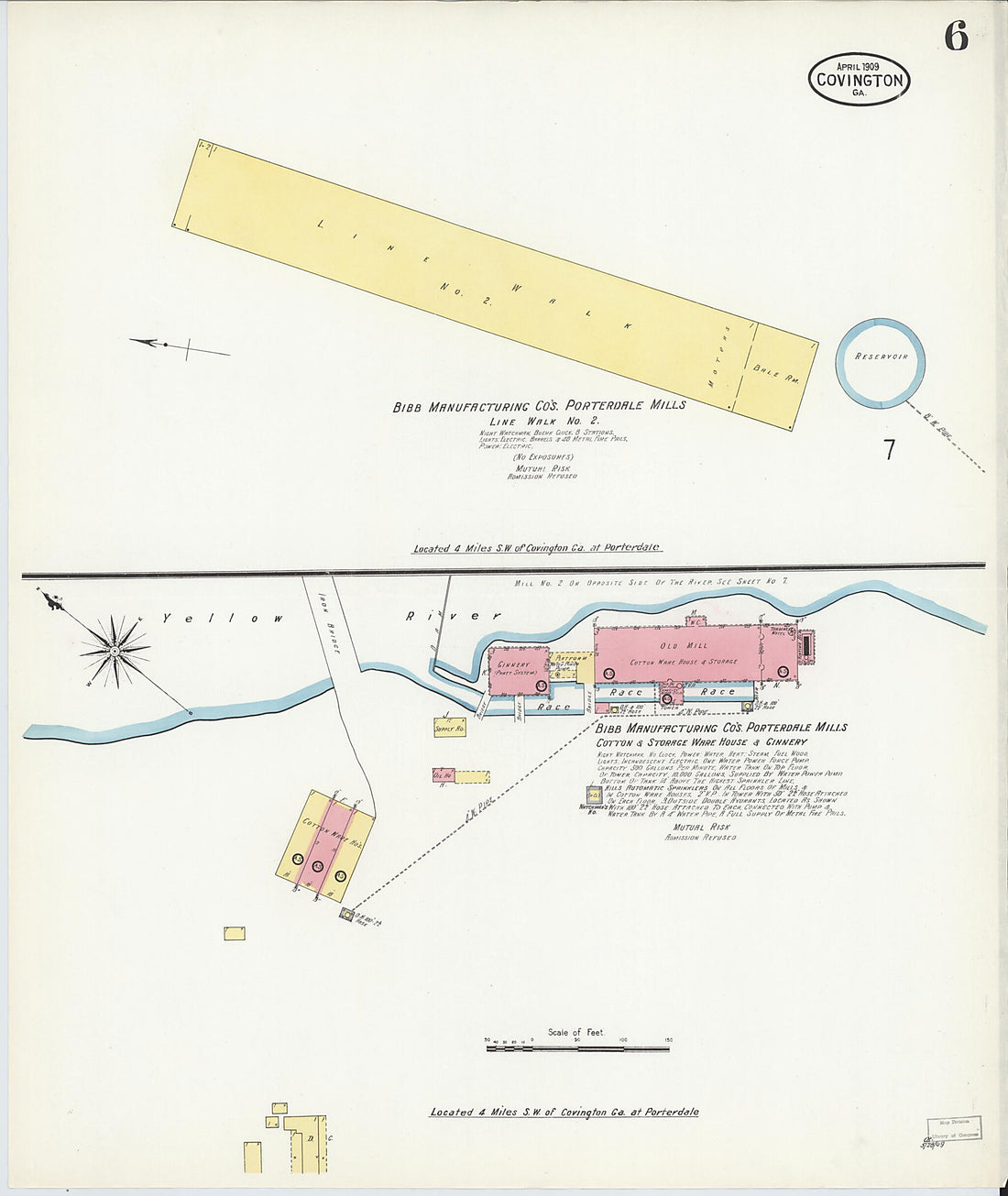 This old map of Covington, Newton County, Georgia was created by Sanborn Map Company in 1909