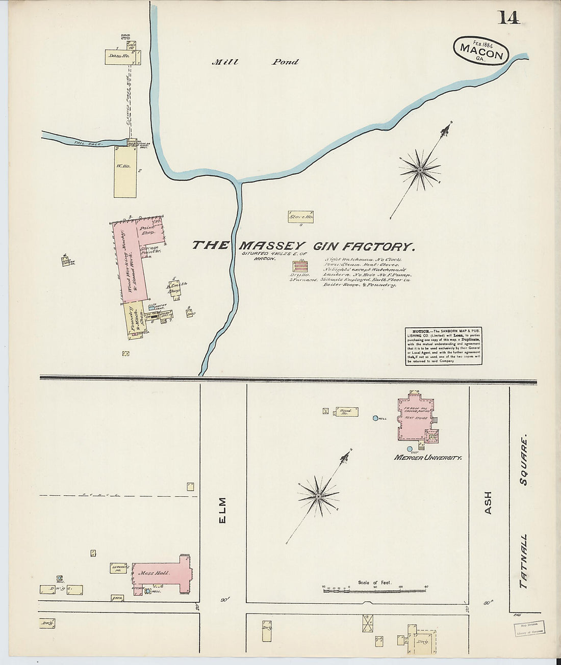 This old map of Macon, Jones County, Georgia was created by Sanborn Map Company in 1884