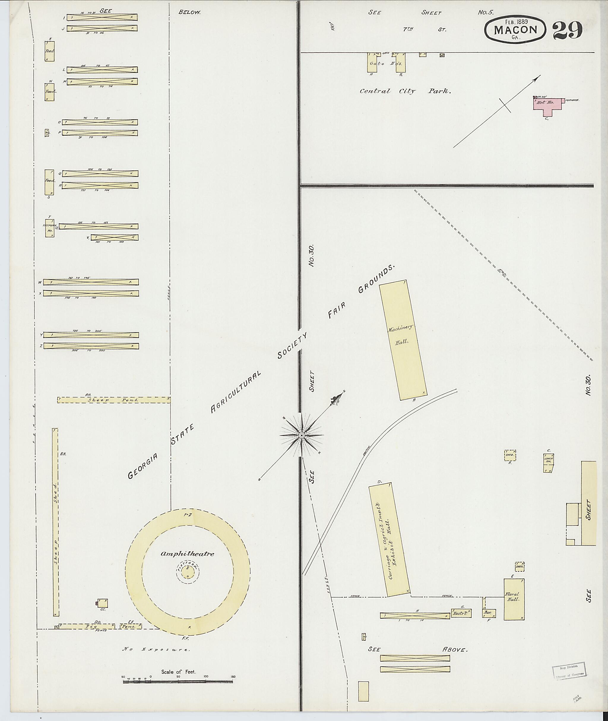 This old map of Macon, Jones County, Georgia was created by Sanborn Map Company in 1889