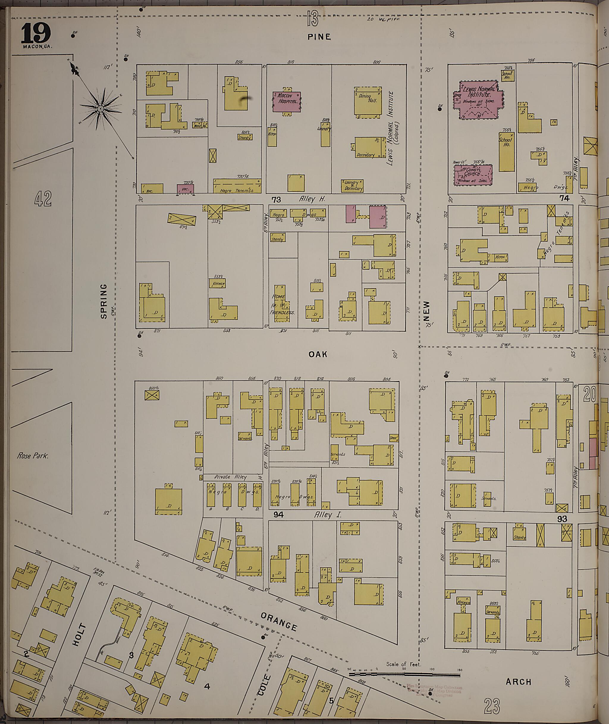 This old map of Macon, Jones County, Georgia was created by Sanborn Map Company in 1895
