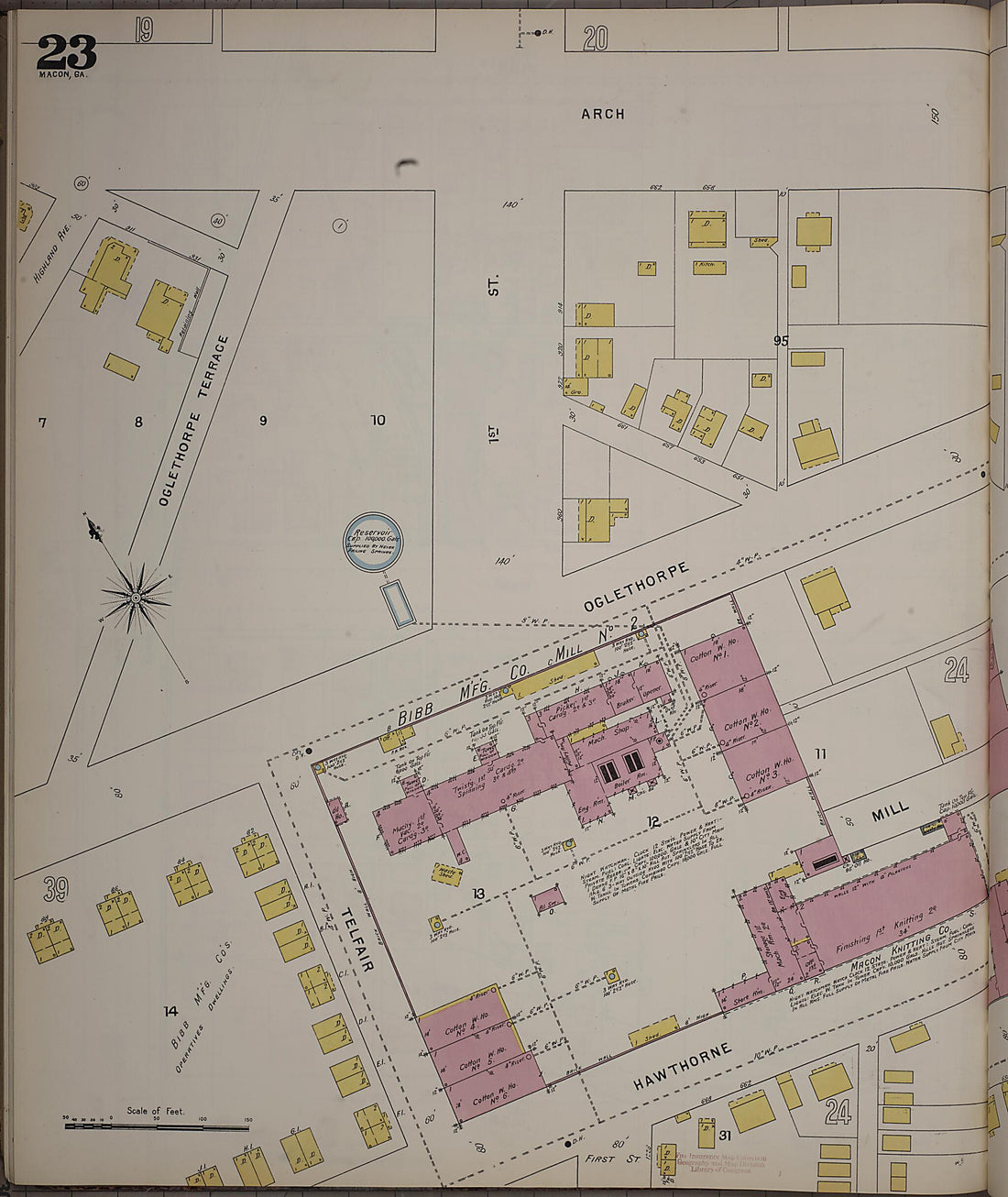 This old map of Macon, Jones County, Georgia was created by Sanborn Map Company in 1895