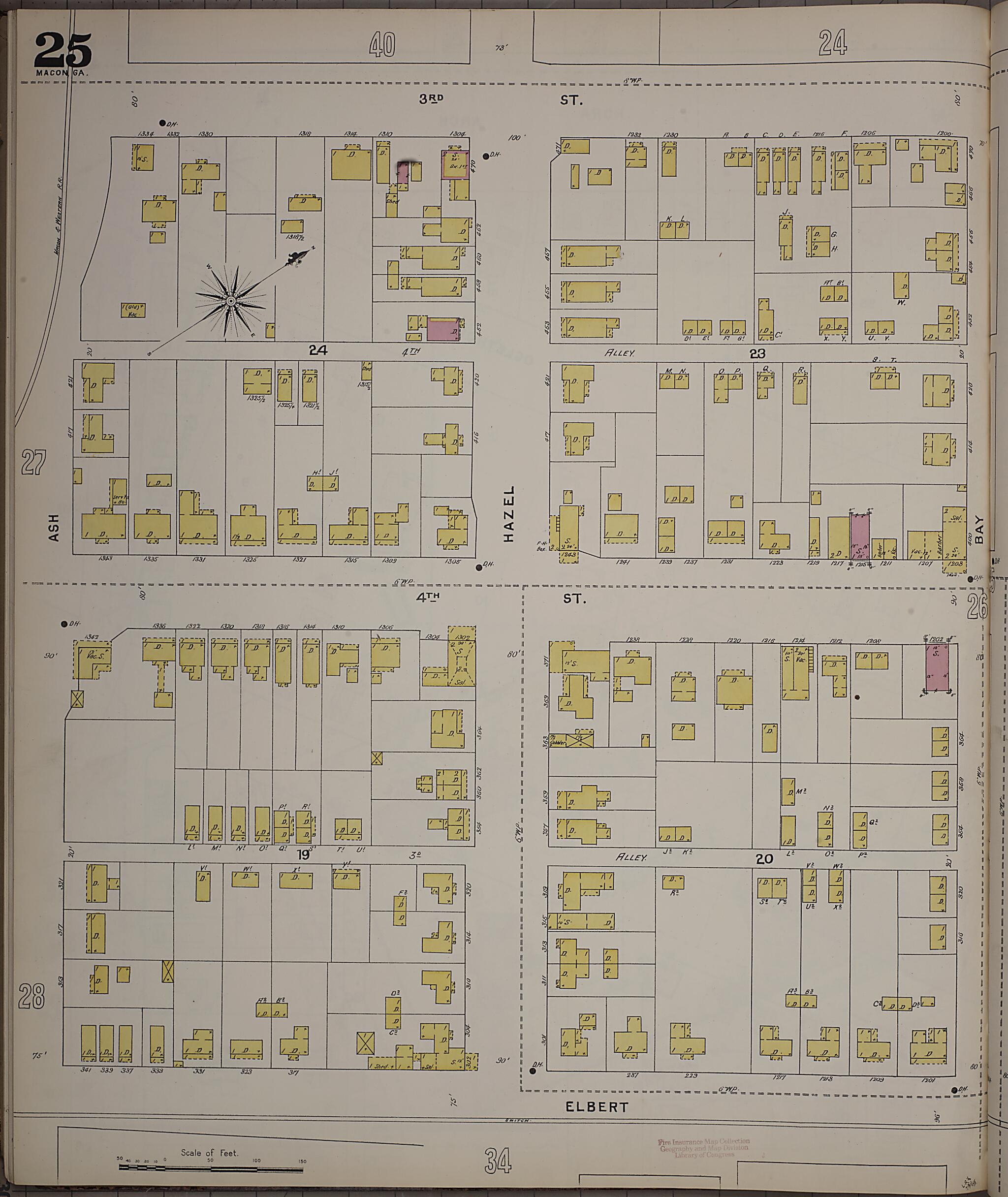 This old map of Macon, Jones County, Georgia was created by Sanborn Map Company in 1895