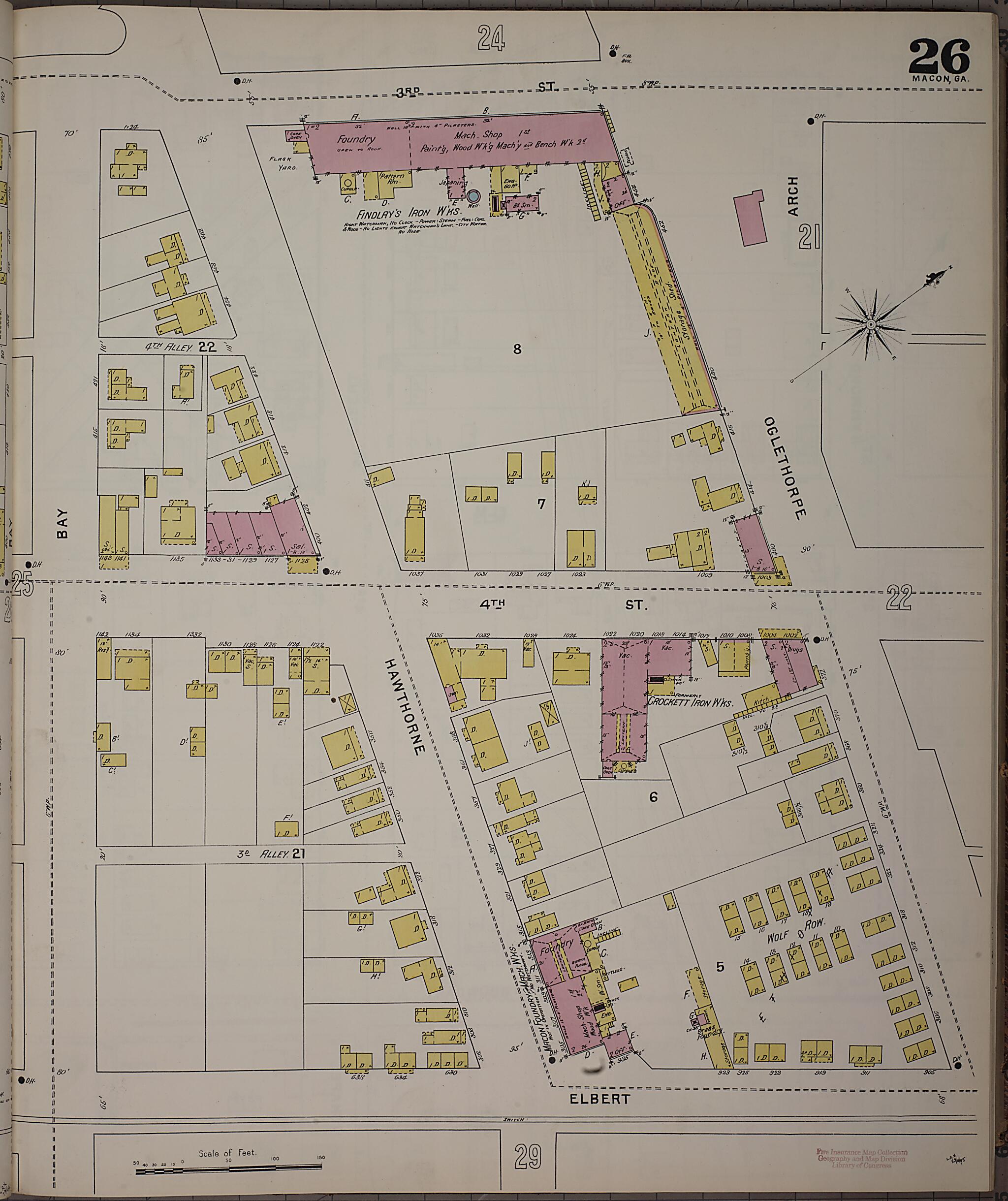 This old map of Macon, Jones County, Georgia was created by Sanborn Map Company in 1895