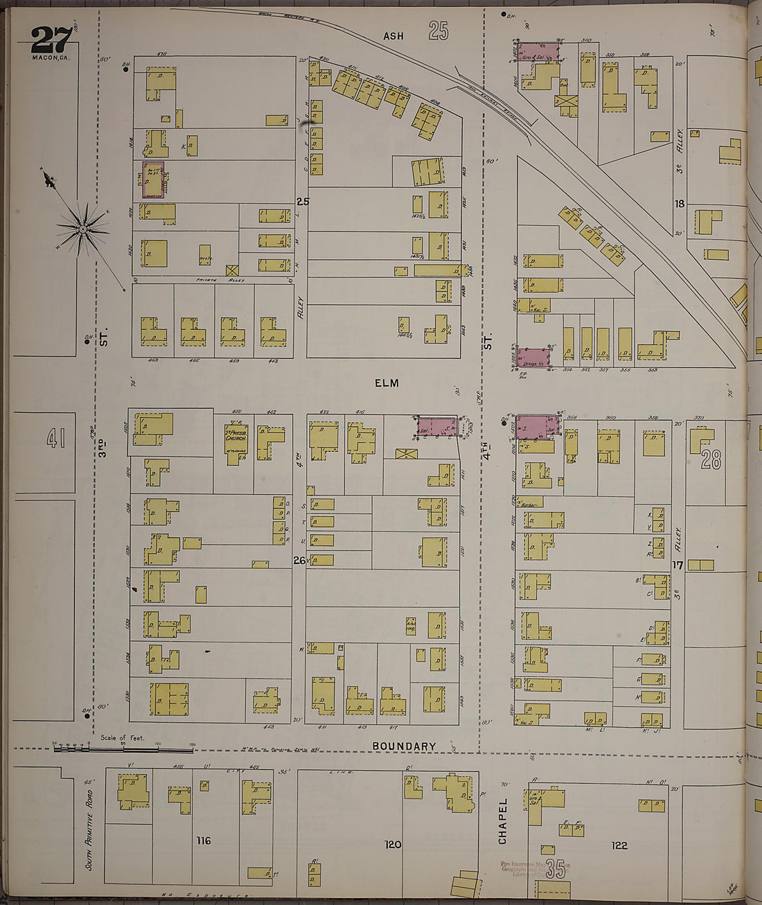 This old map of Macon, Jones County, Georgia was created by Sanborn Map Company in 1895