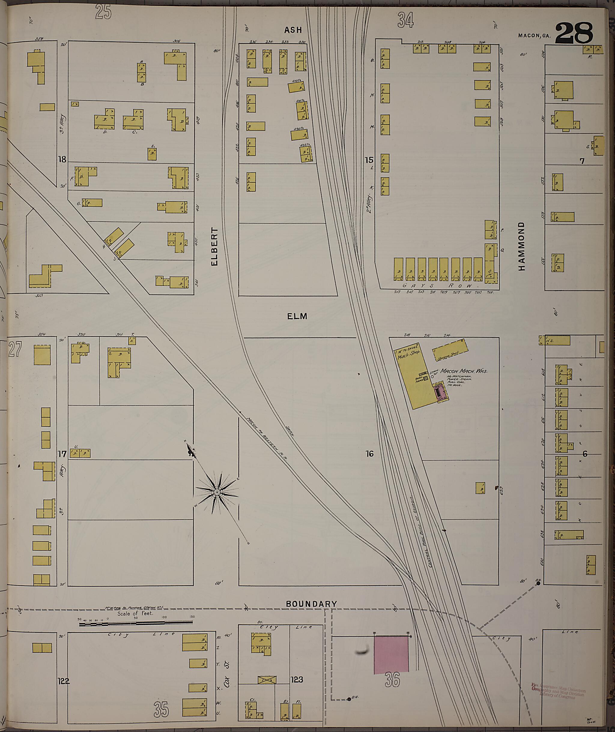 This old map of Macon, Jones County, Georgia was created by Sanborn Map Company in 1895