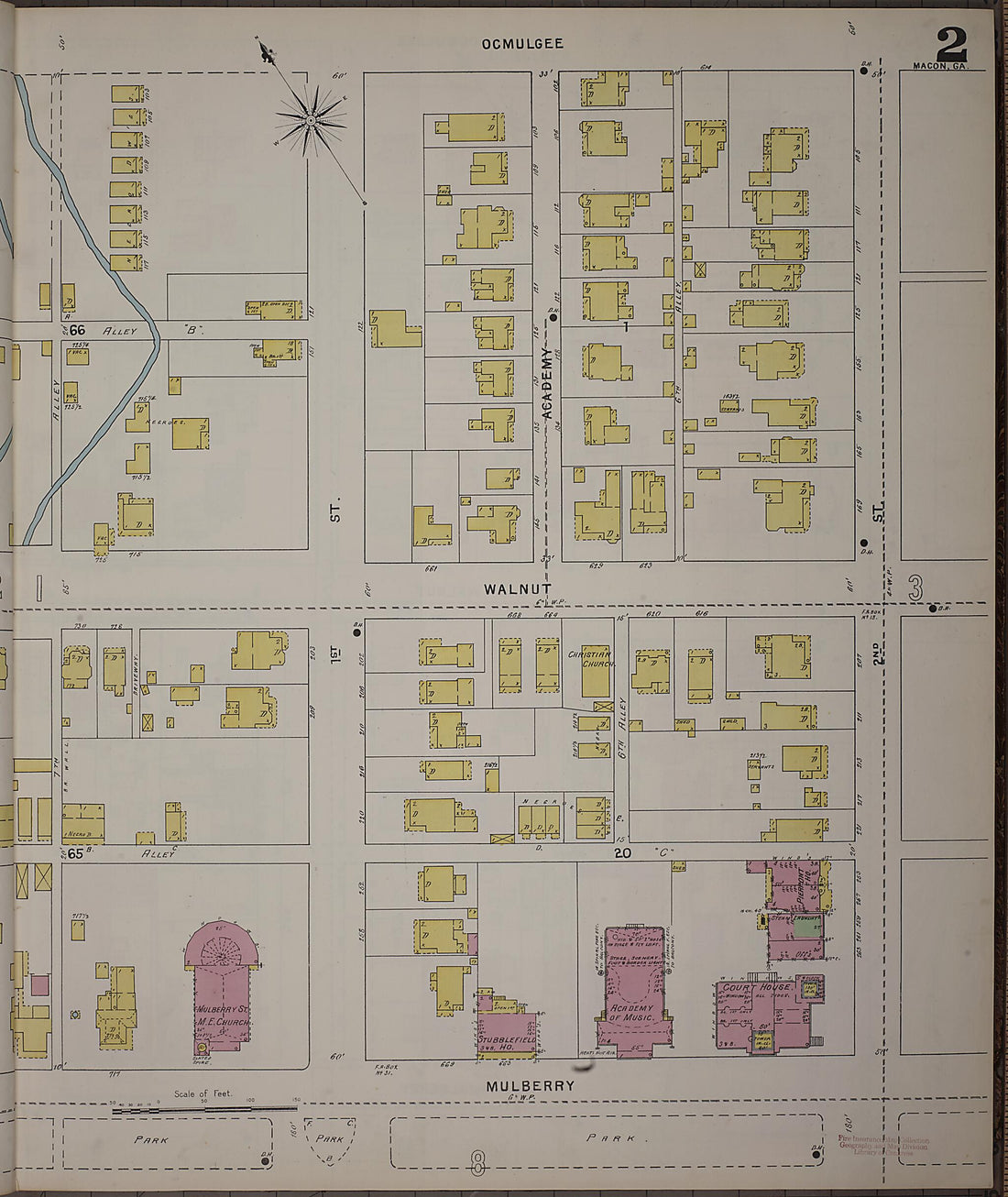 This old map of Macon, Jones County, Georgia was created by Sanborn Map Company in 1895