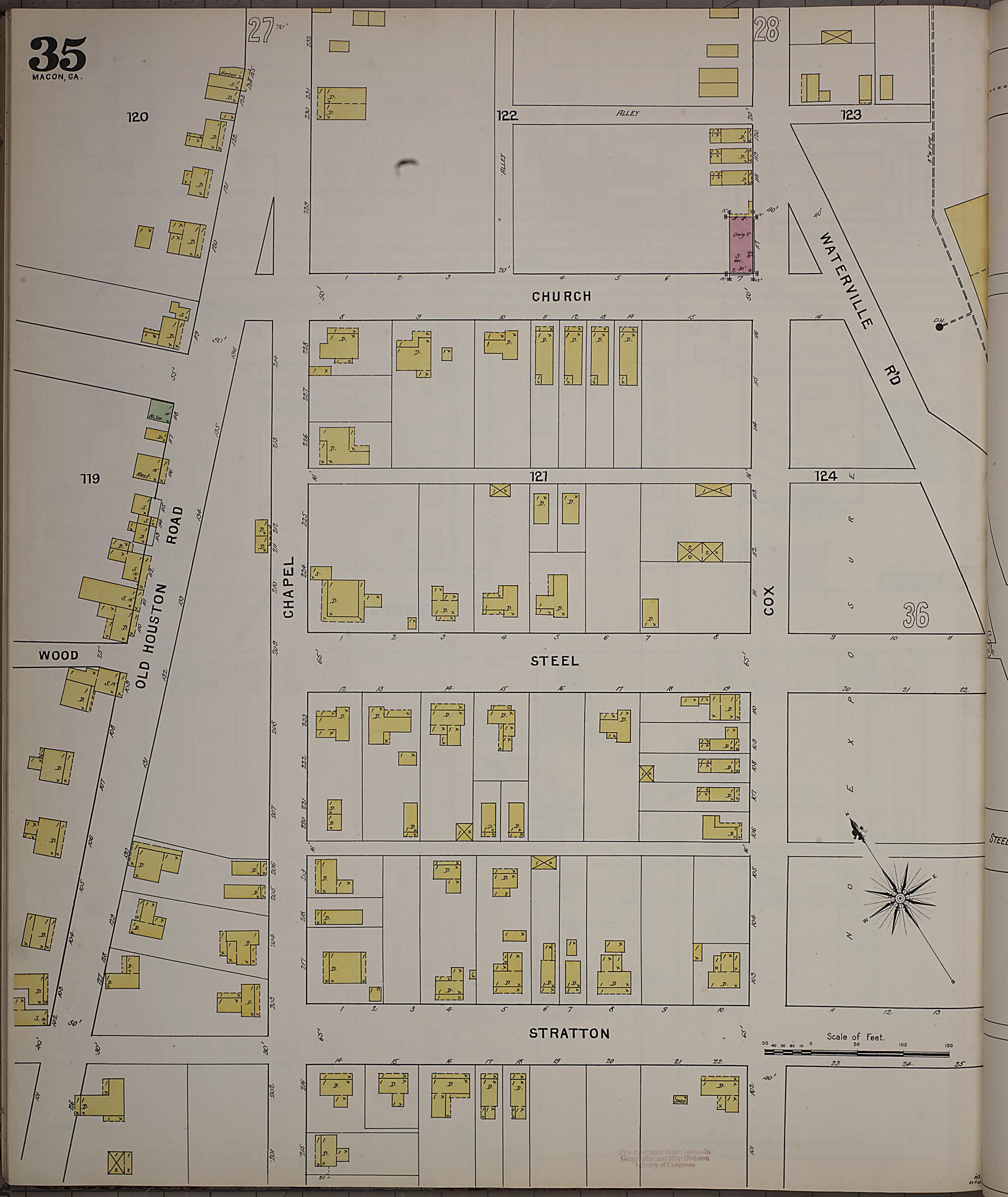 This old map of Macon, Jones County, Georgia was created by Sanborn Map Company in 1895