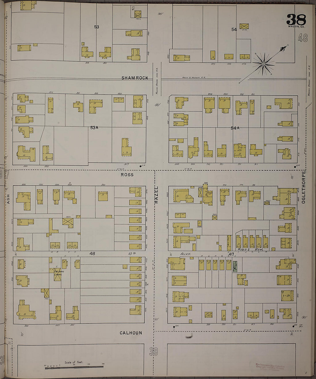 This old map of Macon, Jones County, Georgia was created by Sanborn Map Company in 1895
